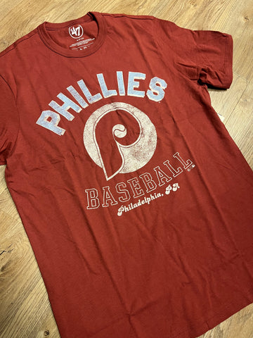 Throwback Phillies Cooperstown Mission Red Nostalgia Franklin Tee