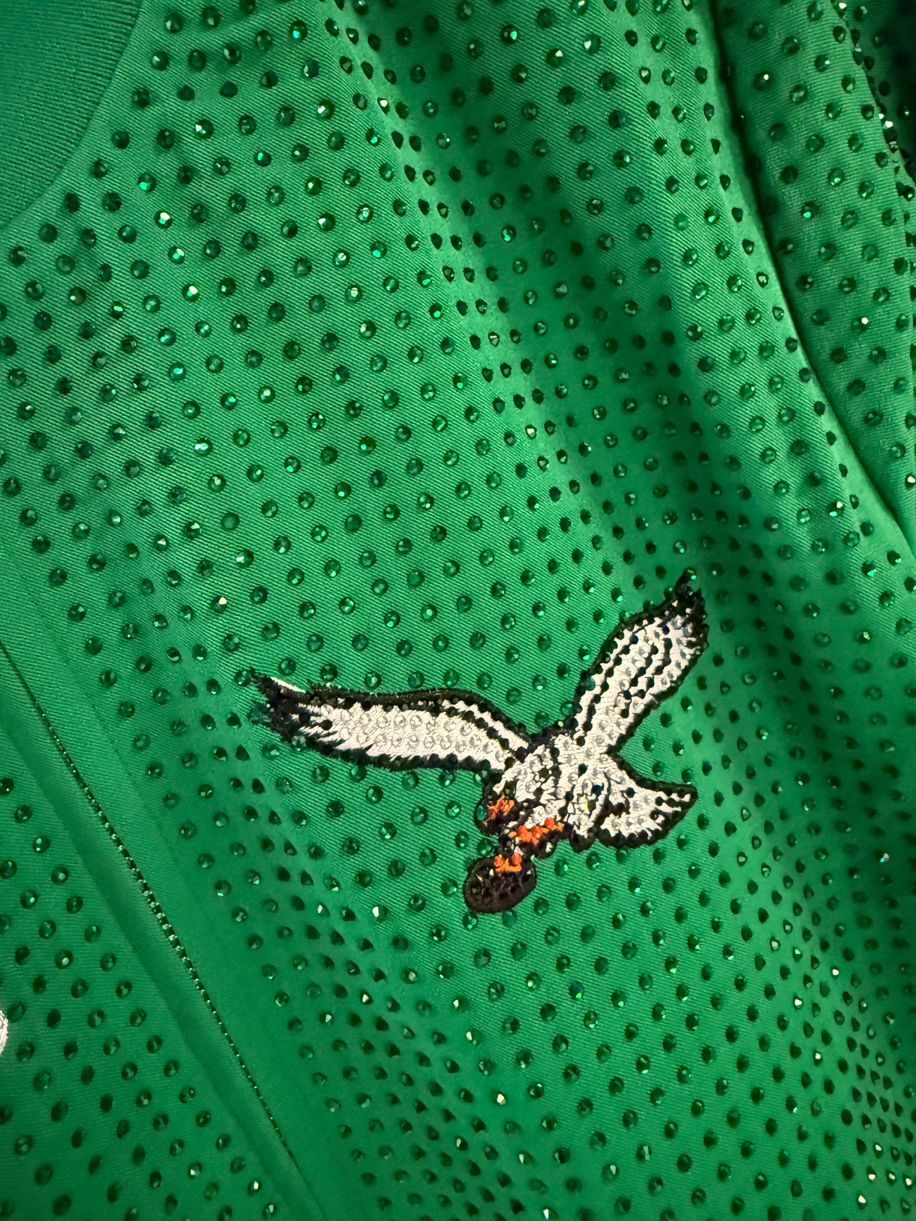 Ladies Eagles Studded Kelly Bomber Jacket