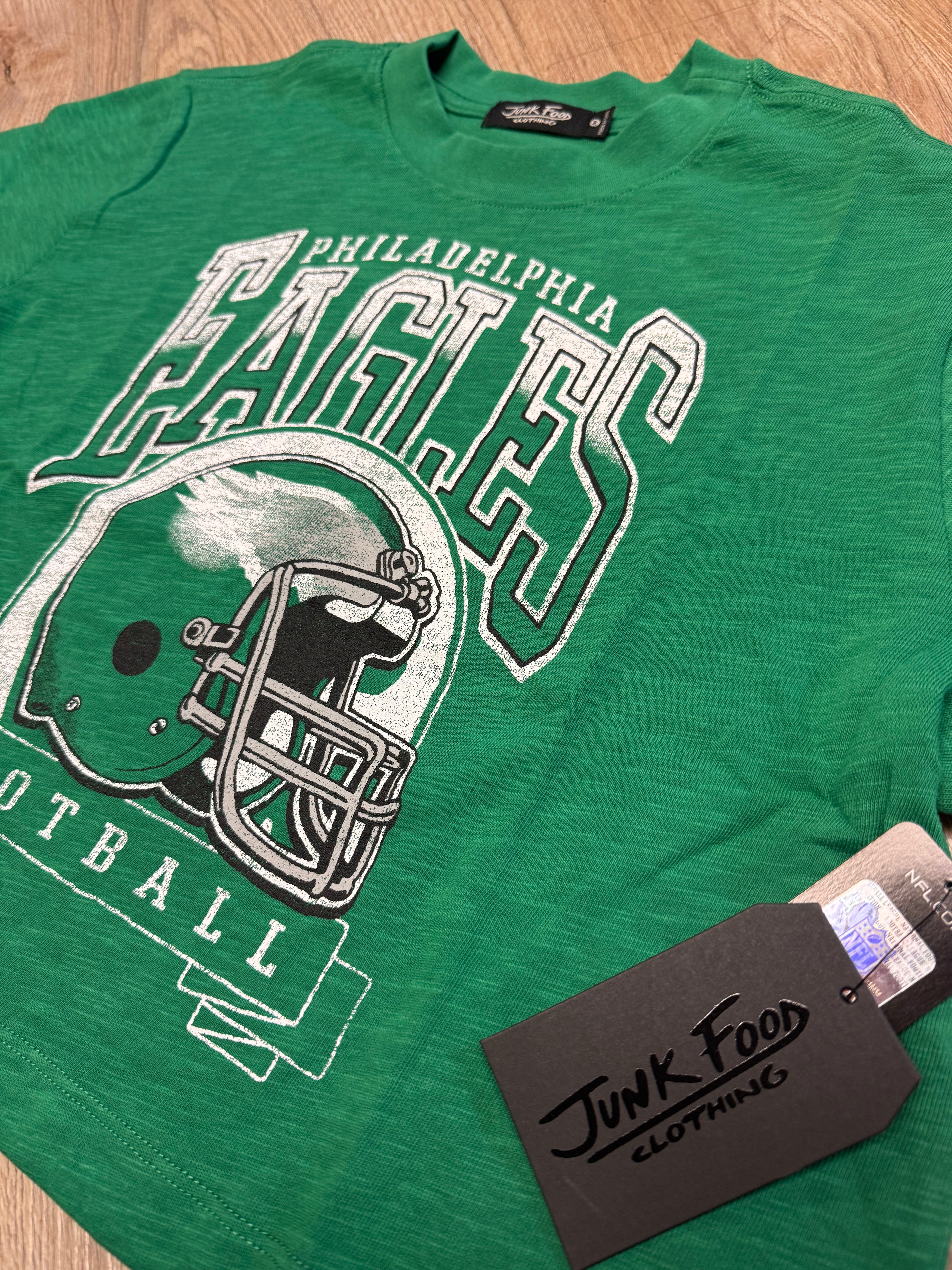 Ladies Eagles Helmet Slub Crop Tee