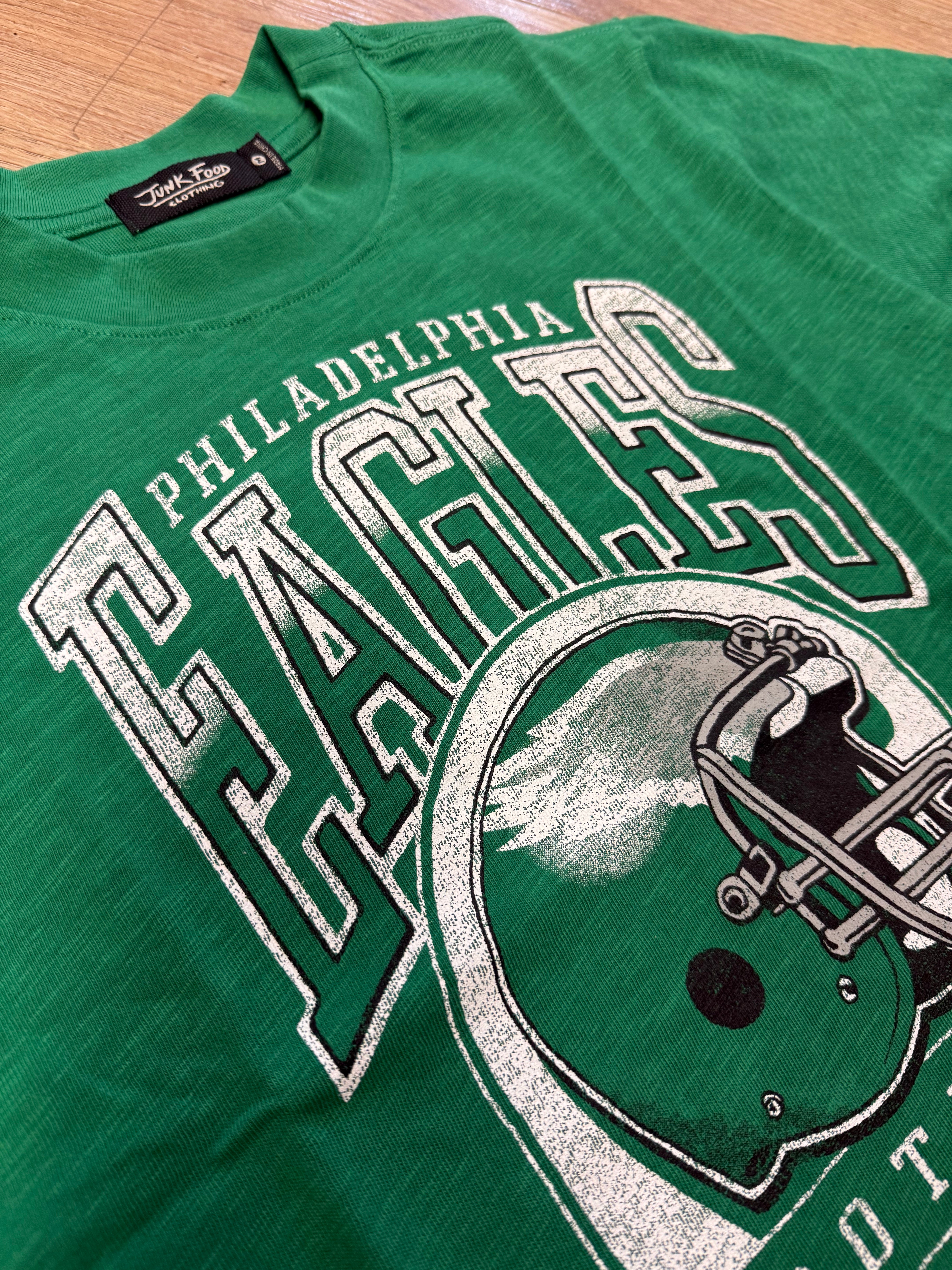 Ladies Eagles Helmet Slub Crop Tee