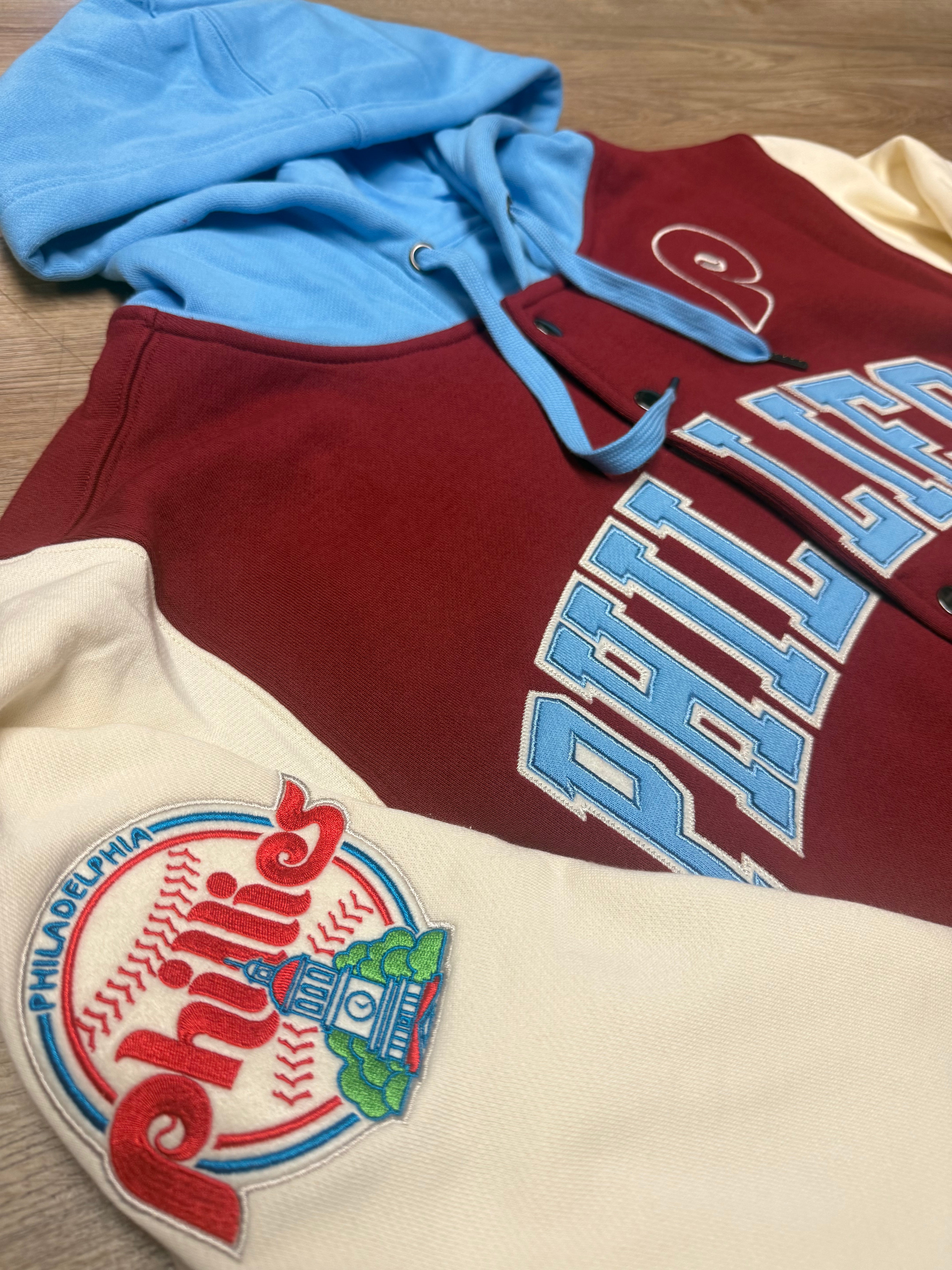 Philadelphia Phillies Throwback Courtside Fleece Button Front Jacket