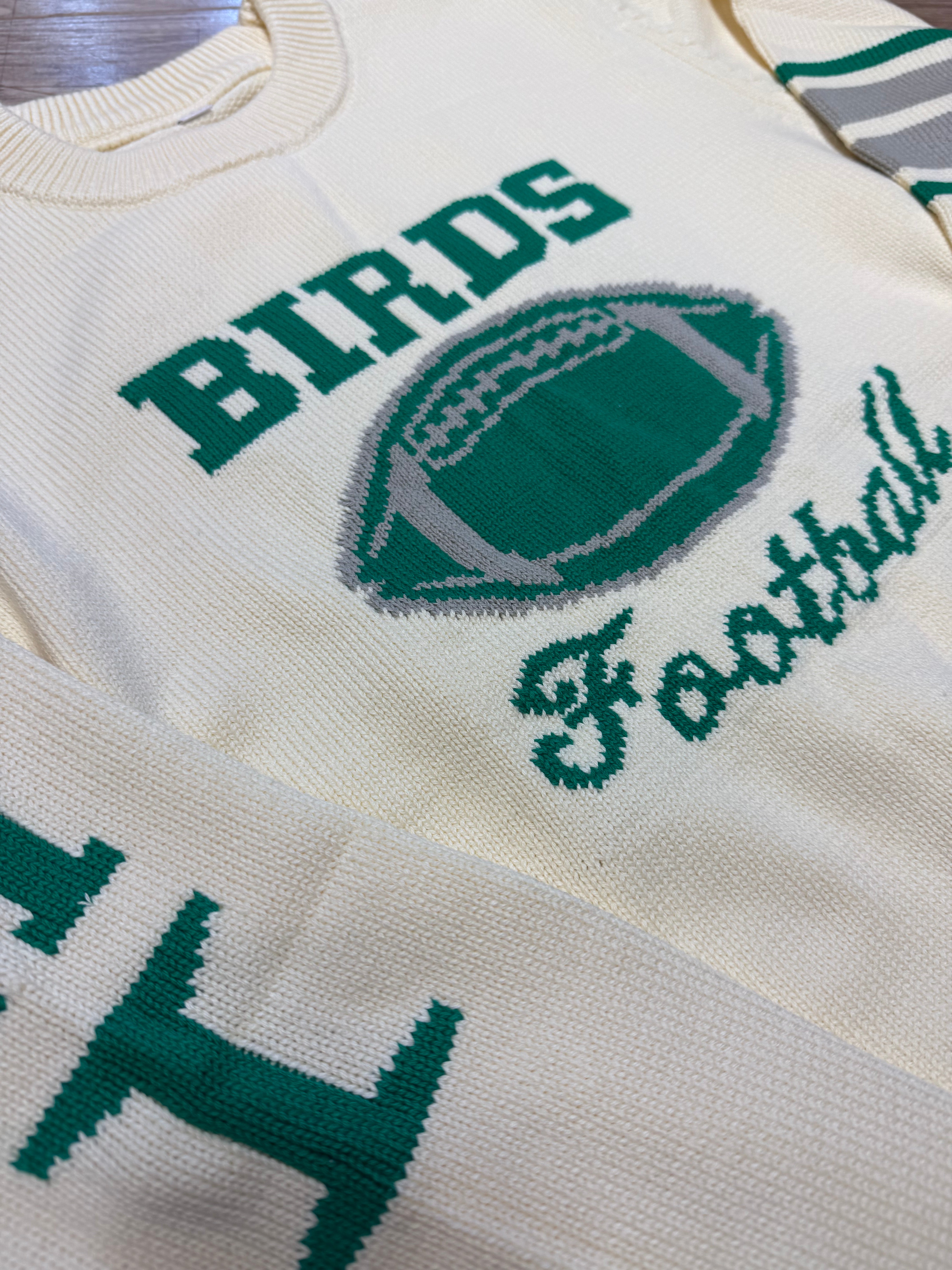 Birds Football Cream Varsity Ladies Sweater