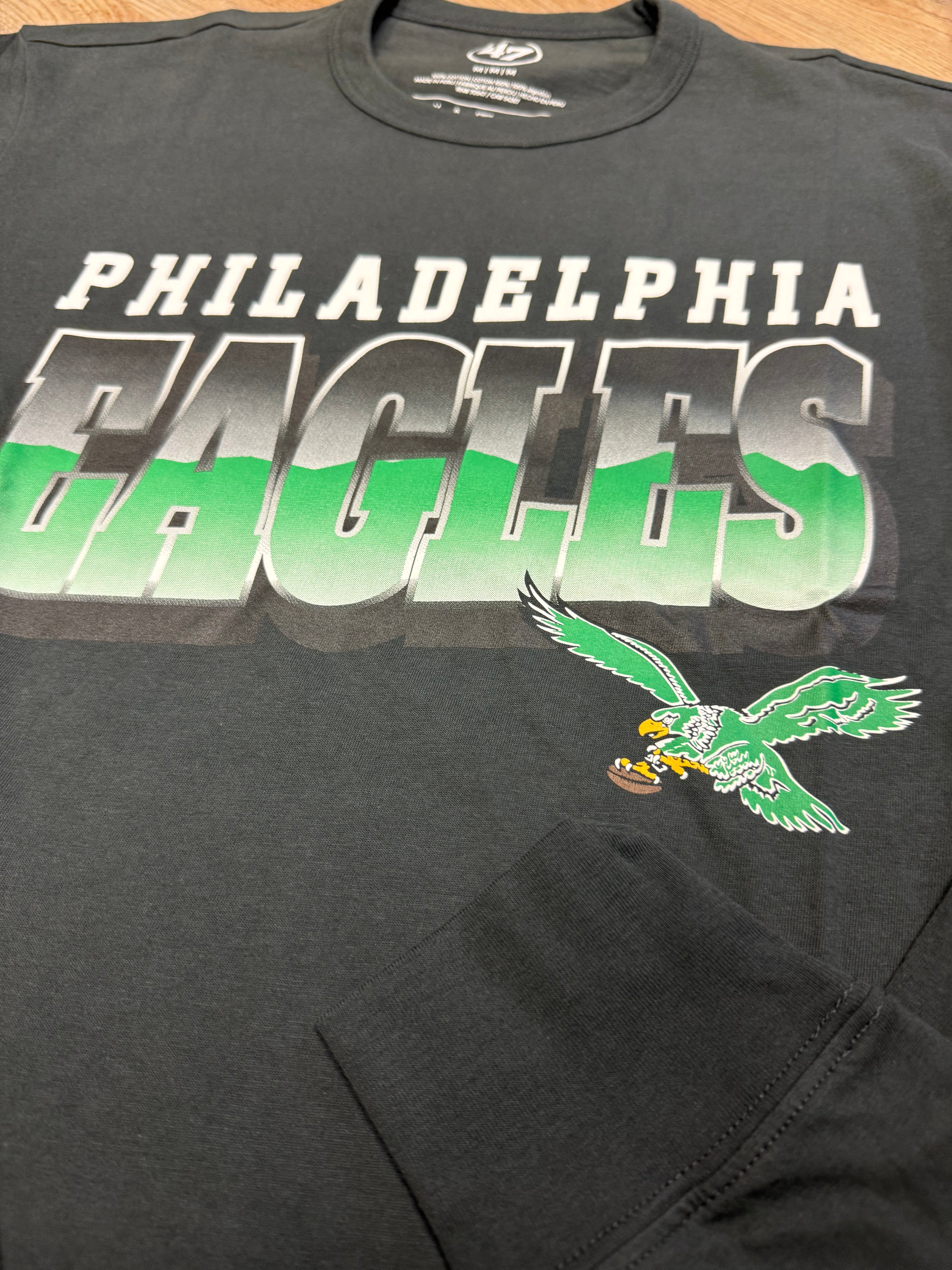 Eagles Throwback Flint Black Polished Franklin Long Sleeve Tee