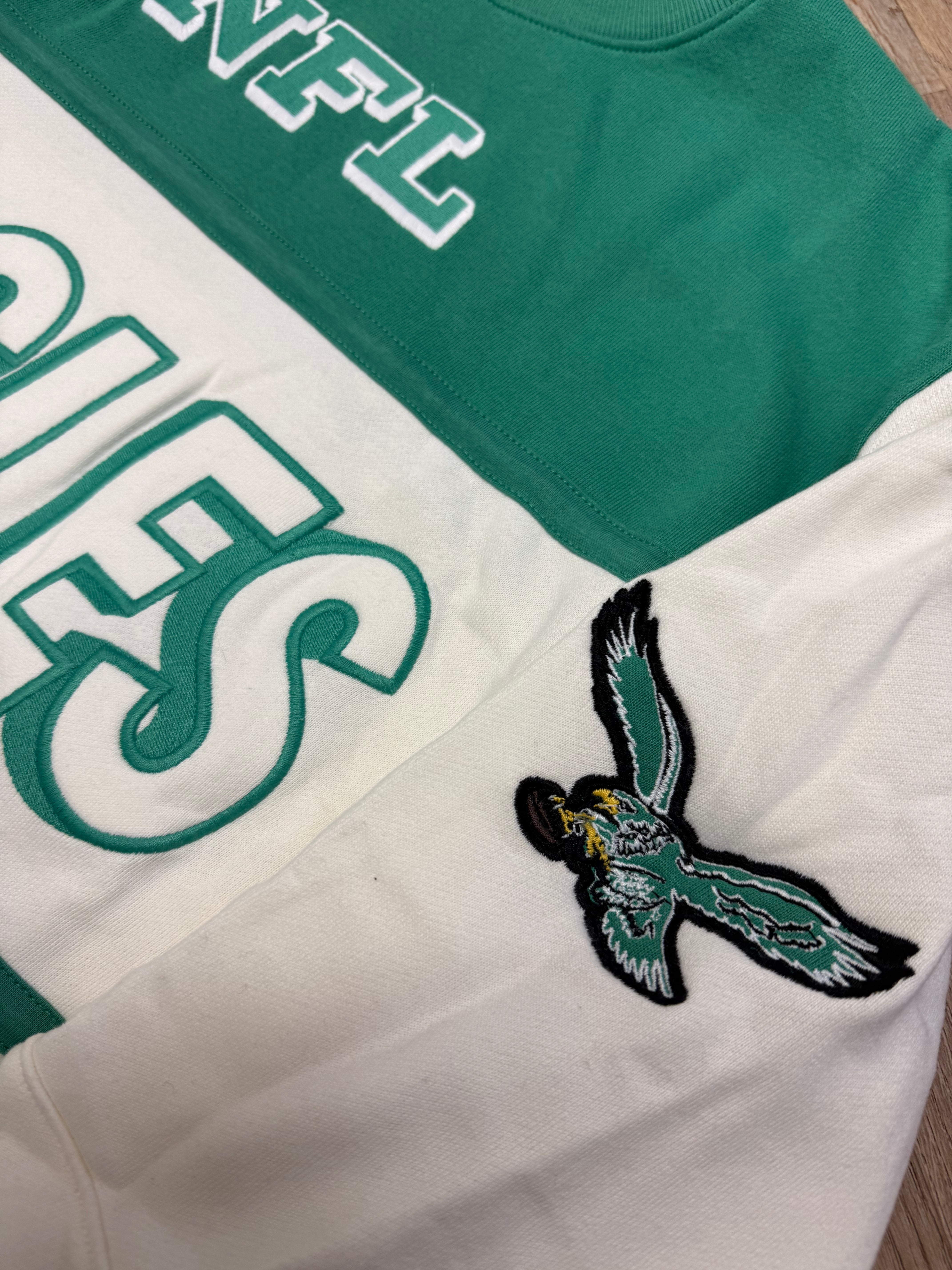 Philadelphia Eagles Throwback Sandstone Fleece Crew Sweatshirt