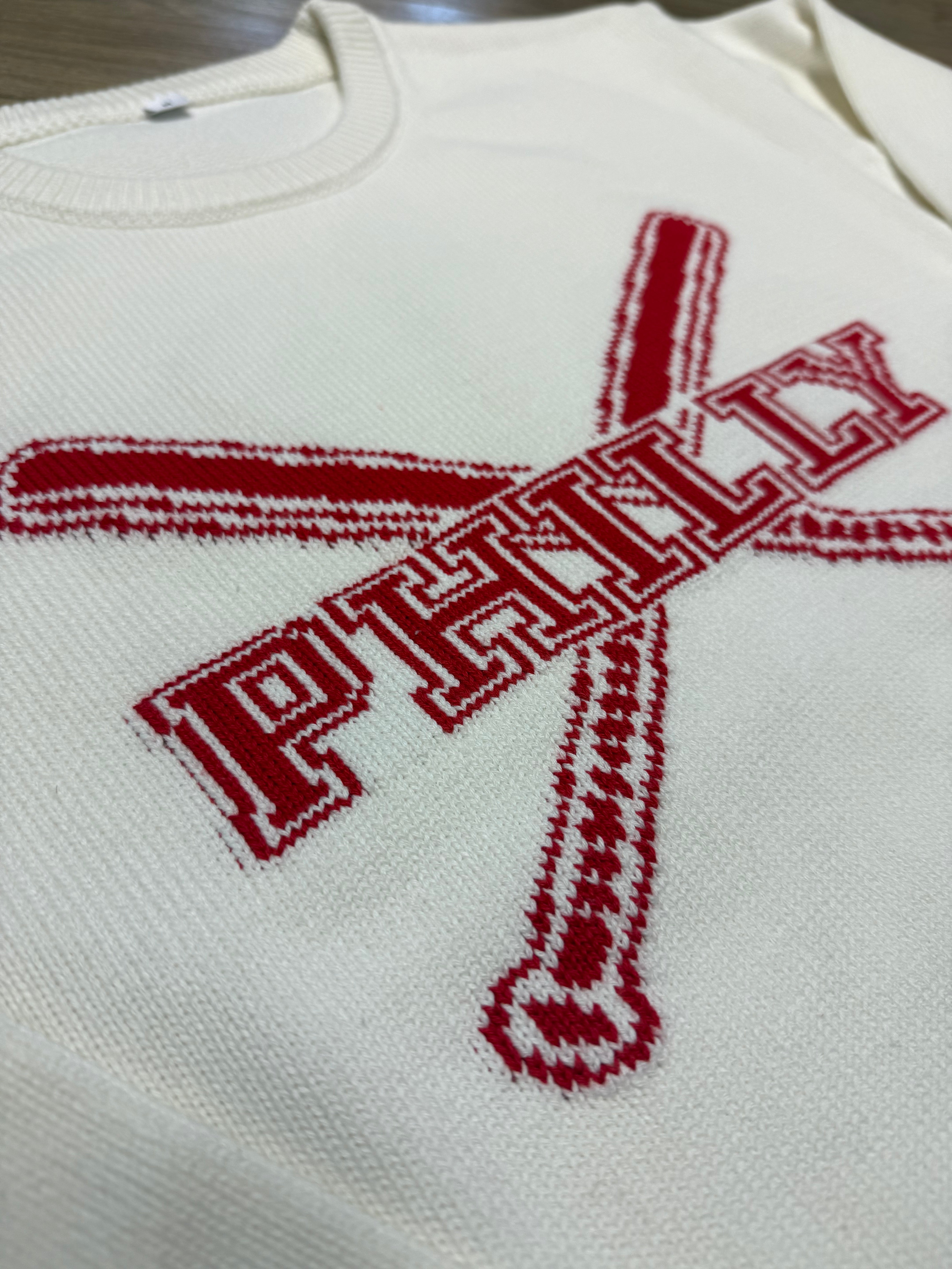 Philly Baseball Crossed Bat White Hot Sweater
