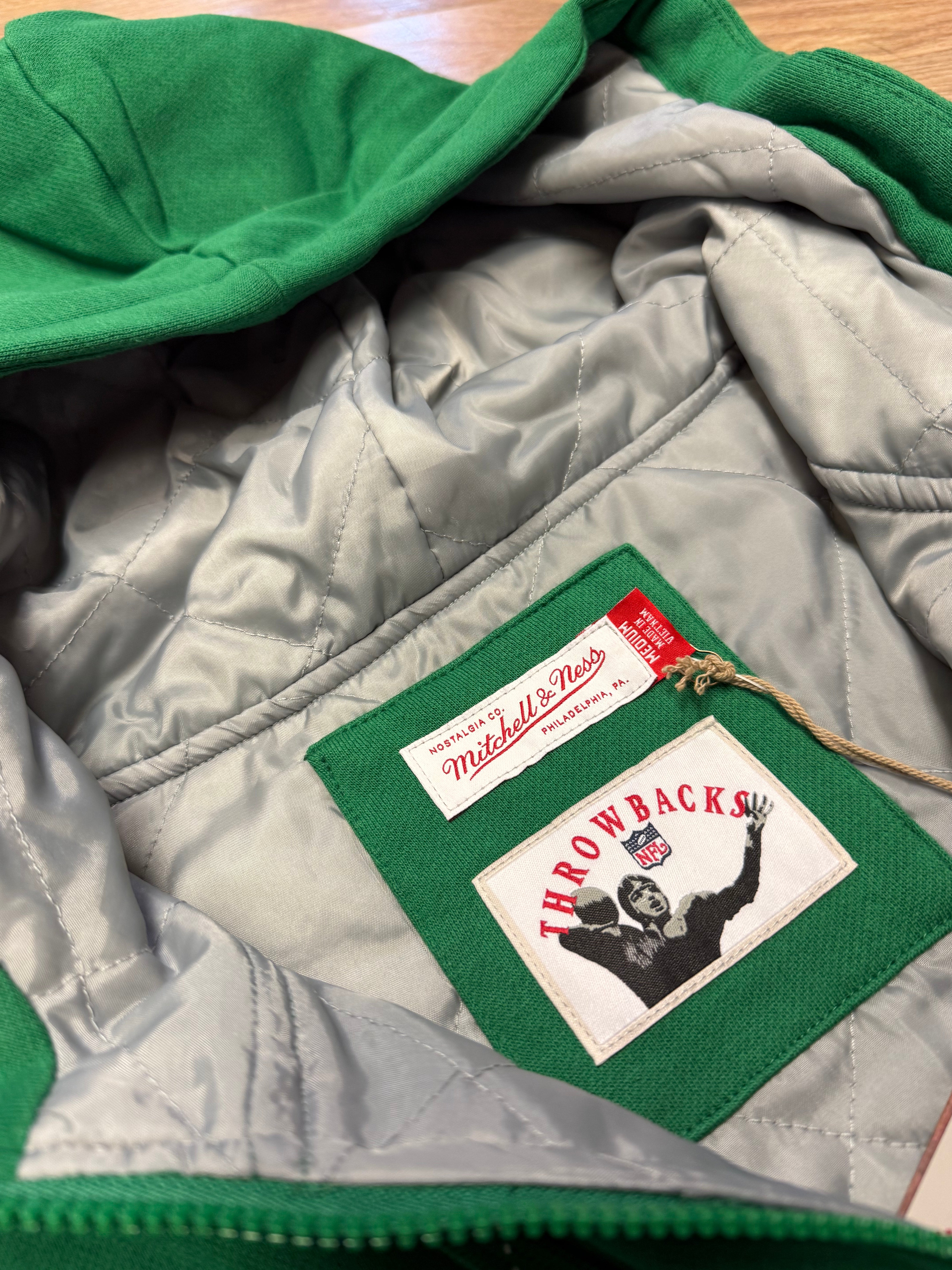 Eagles Throw It Back Quilted Fleece Hoodie