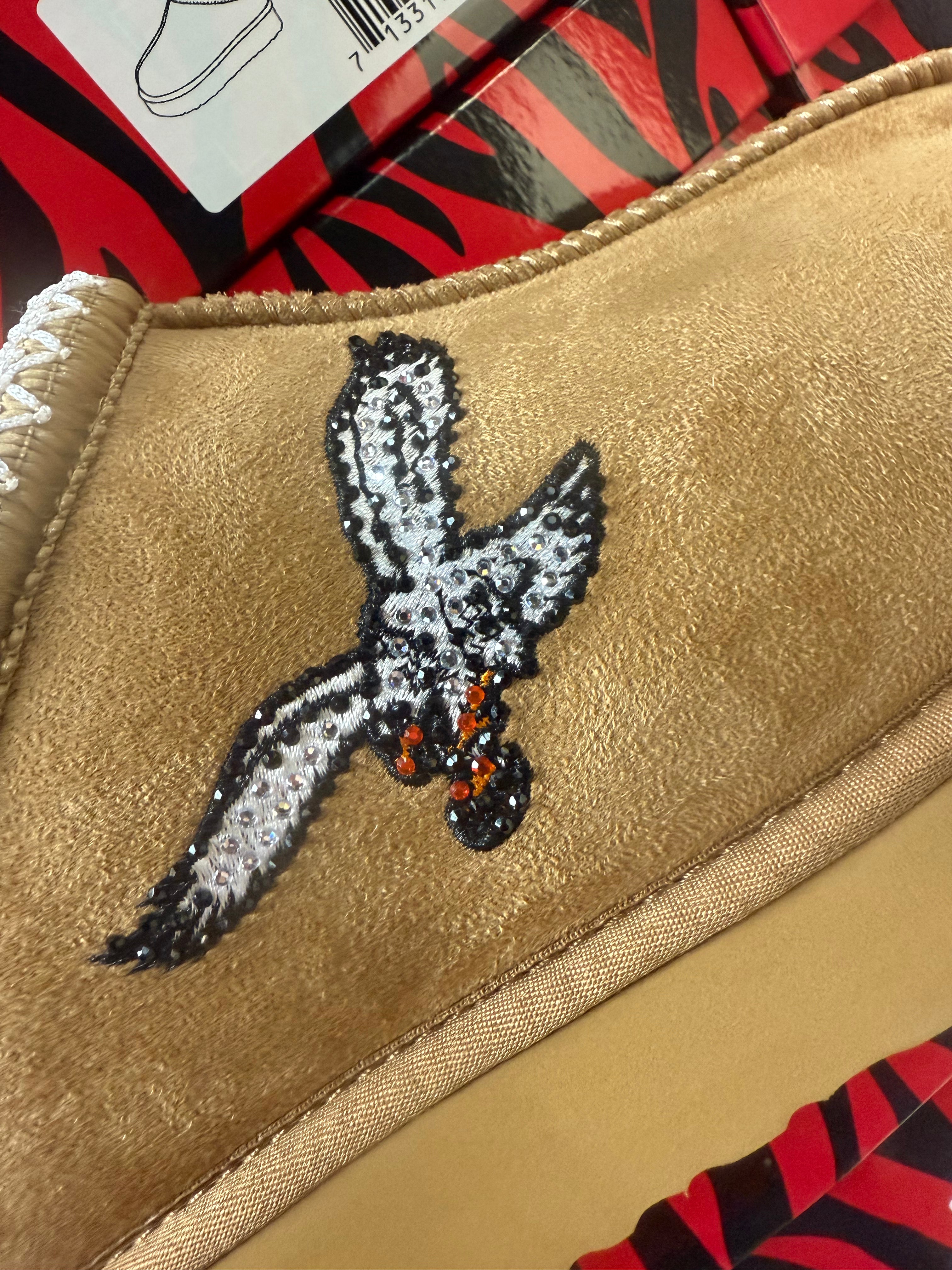Ladies Eagles Slipper Boot Bling Bird