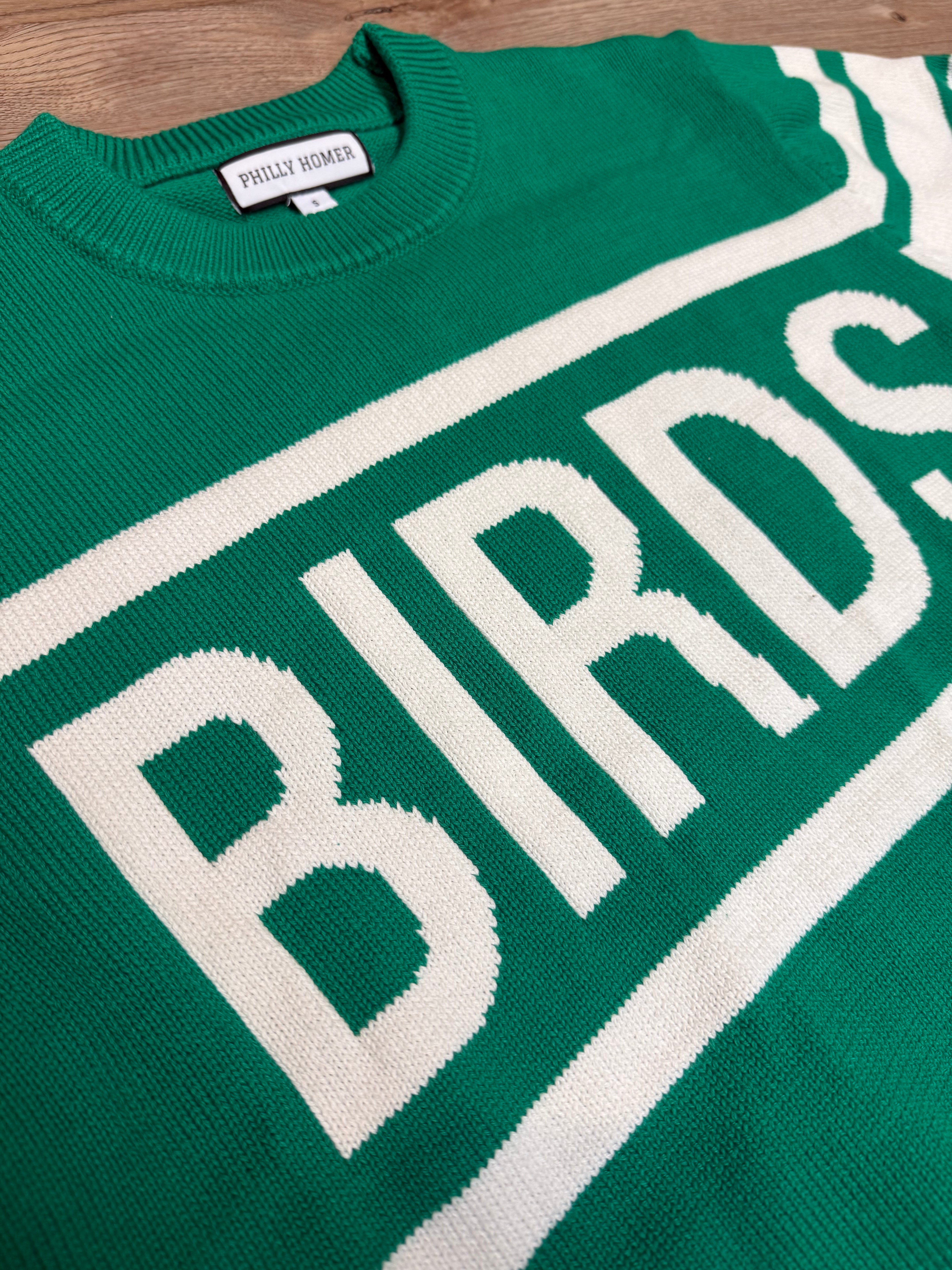 Birds Kelly Green Varsity Ladies Sweater
