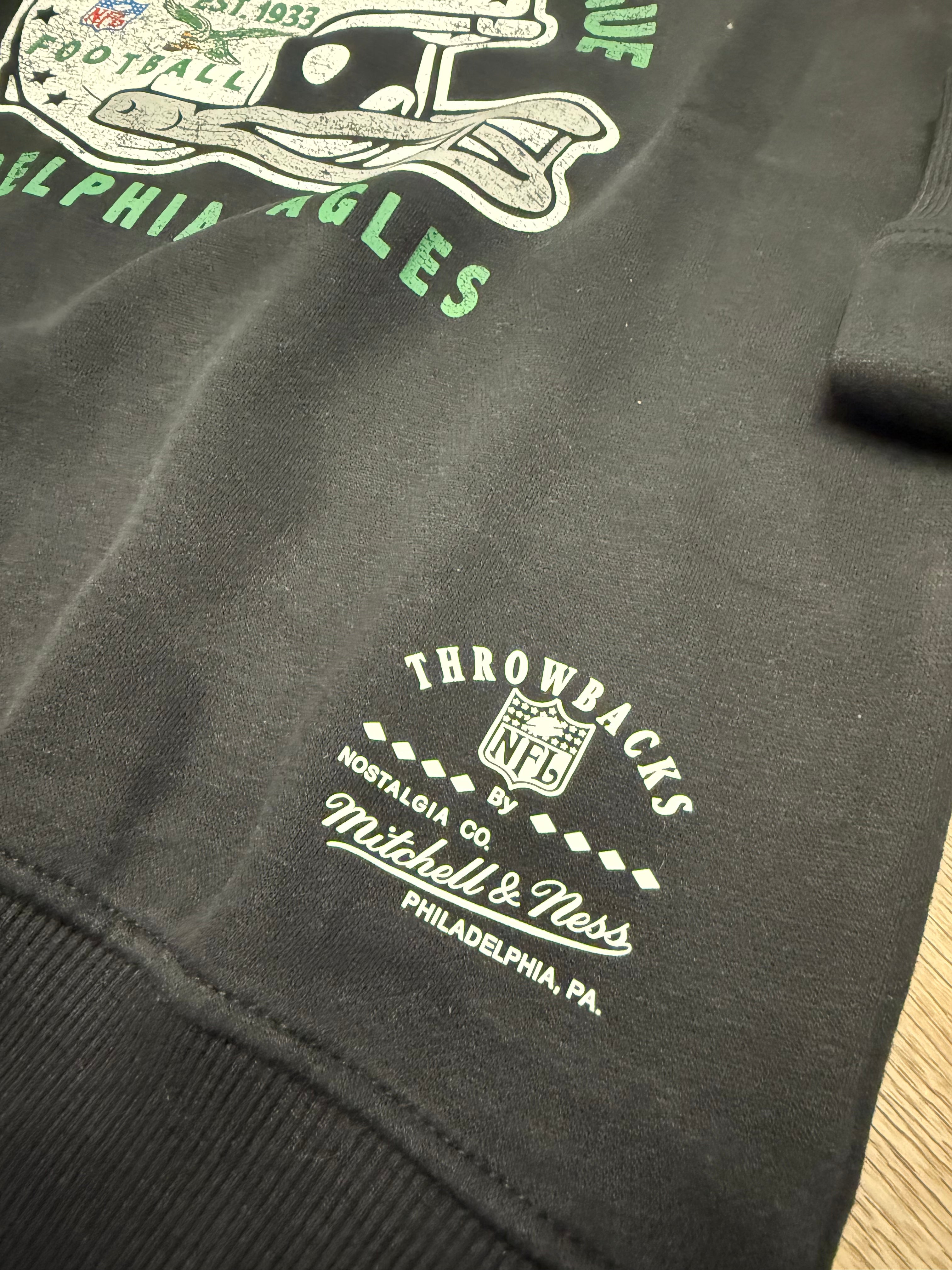 Kids Eagles Heritage Black Crew Sweatshirt