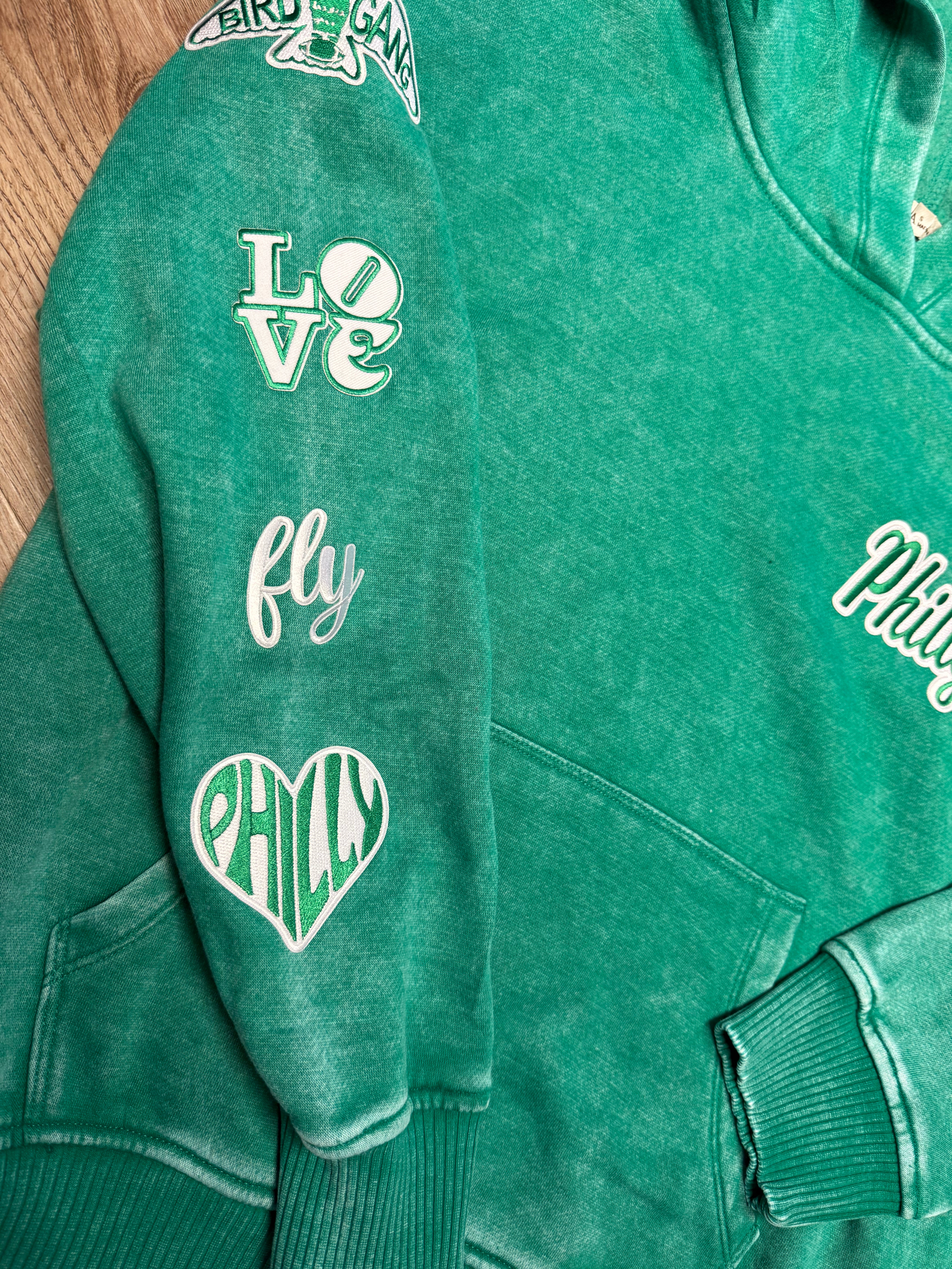 Philly Birds Kelly Green Ladies Hoodie