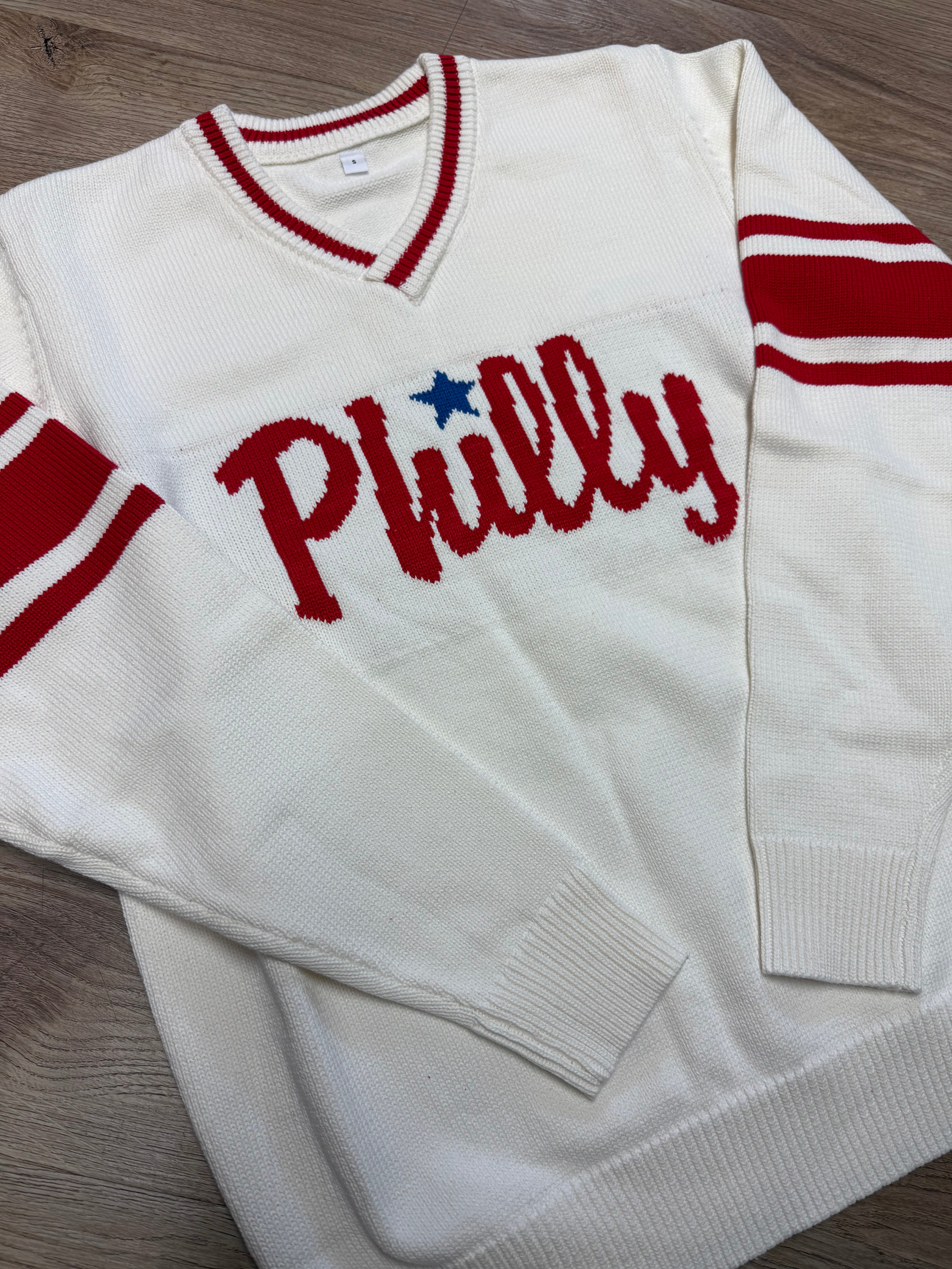 Ladies Philly V-Neck Knit Sweater