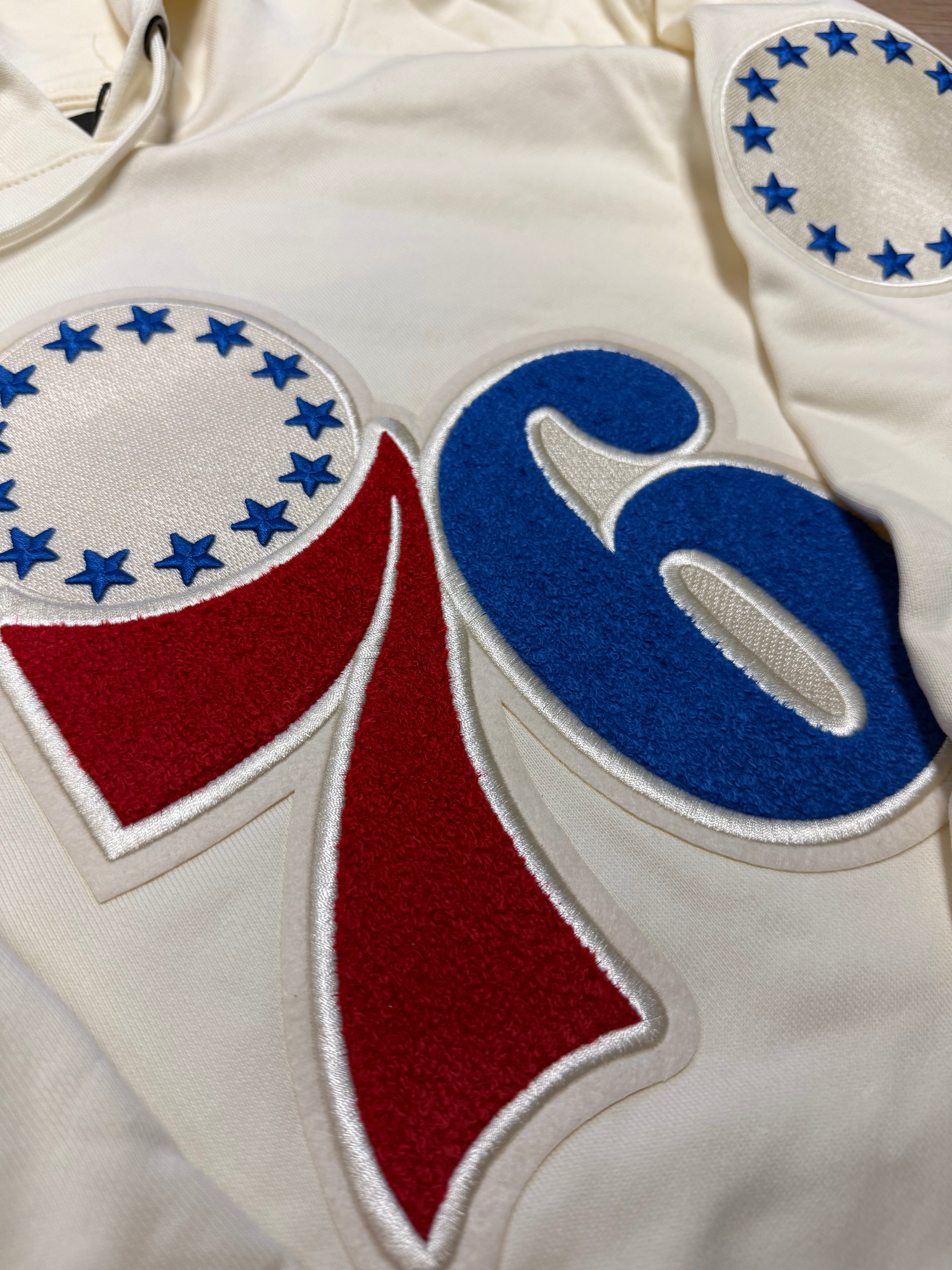 Sixers Retro Classic Cream Pullover Hoodie