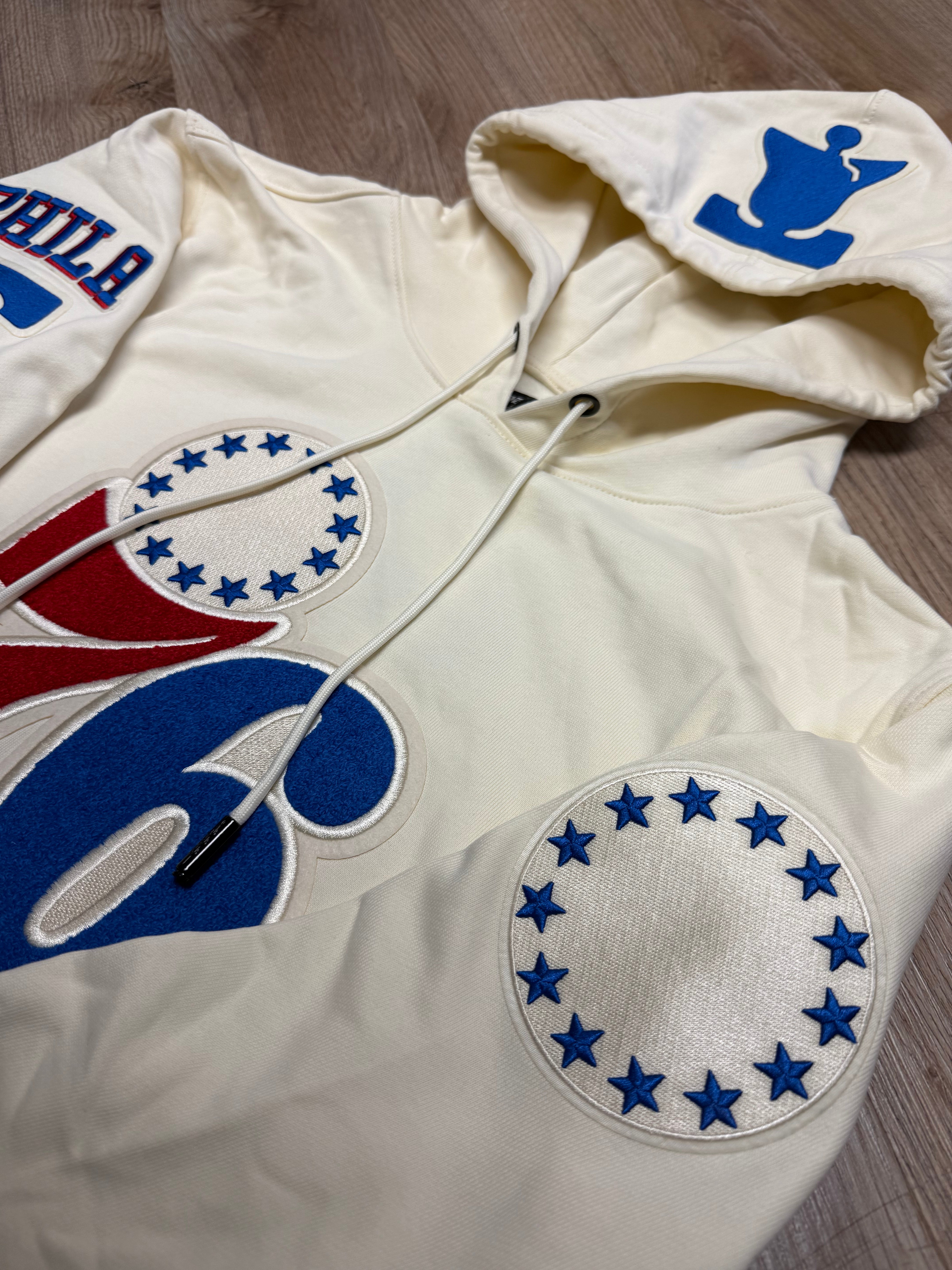 Sixers Retro Classic Cream Pullover Hoodie