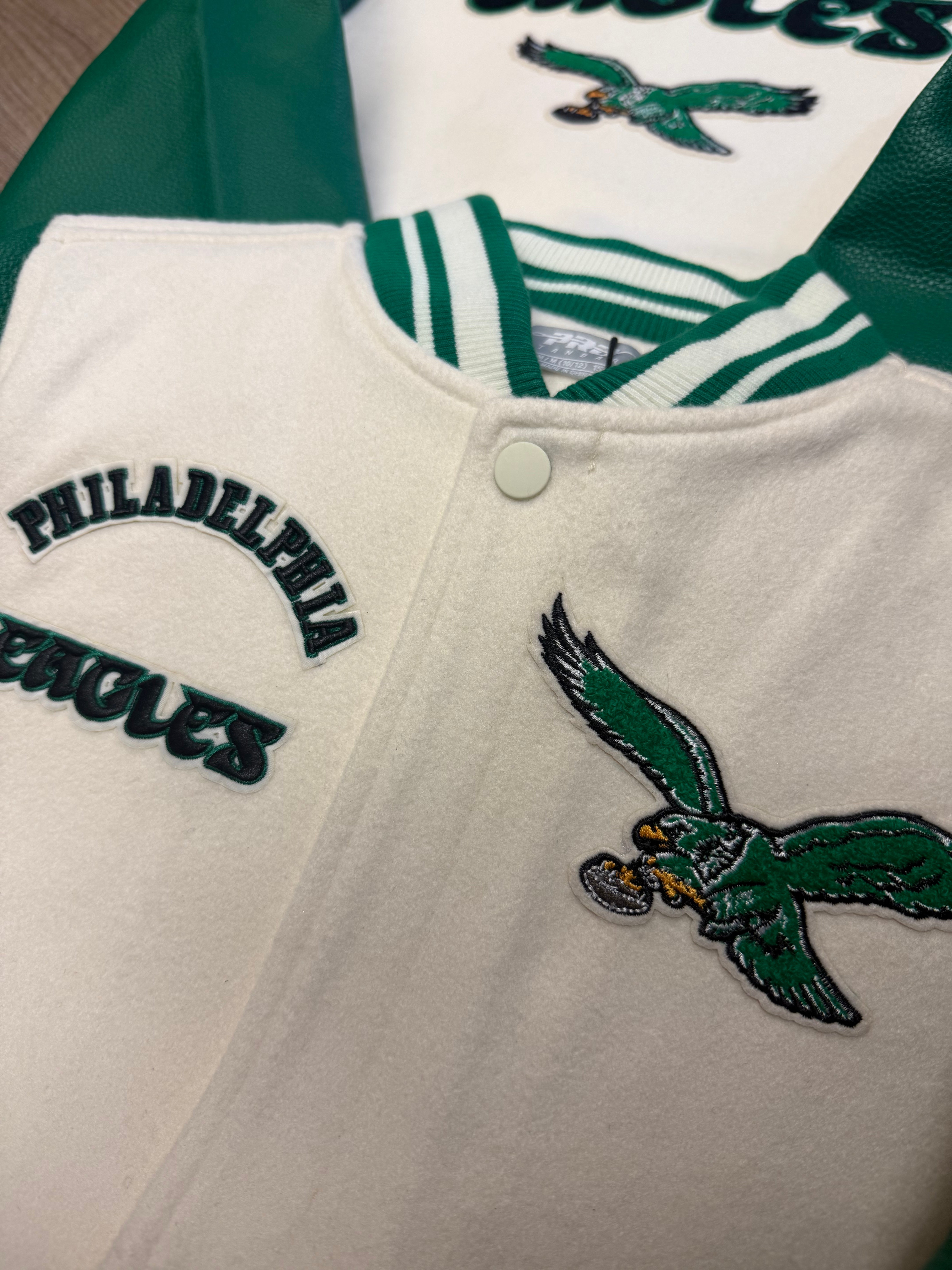Kids Eagles Throwback Heavyweight Varsity Jacket