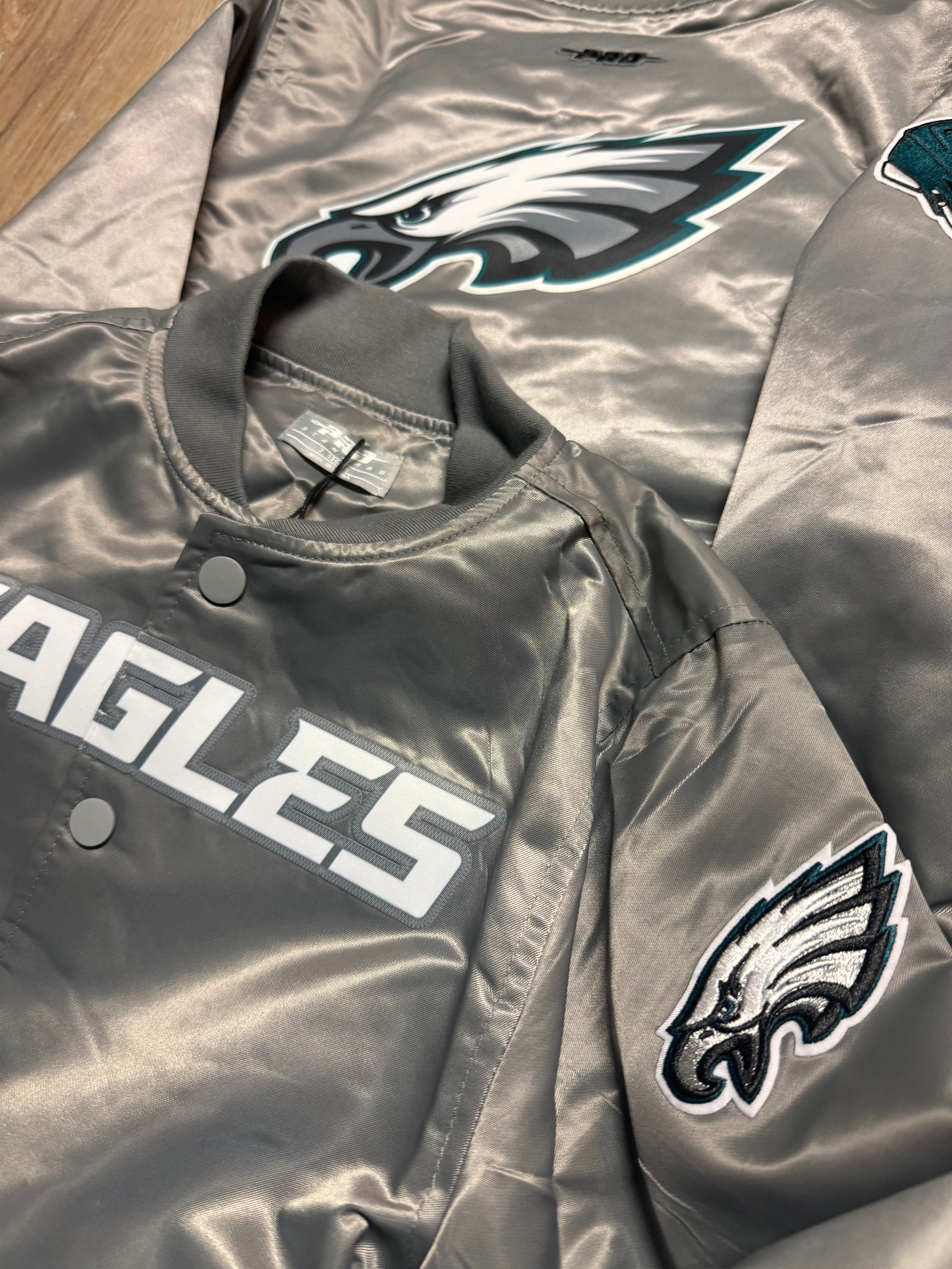 Little Kids Eagles Satin Gray Scale Jacket
