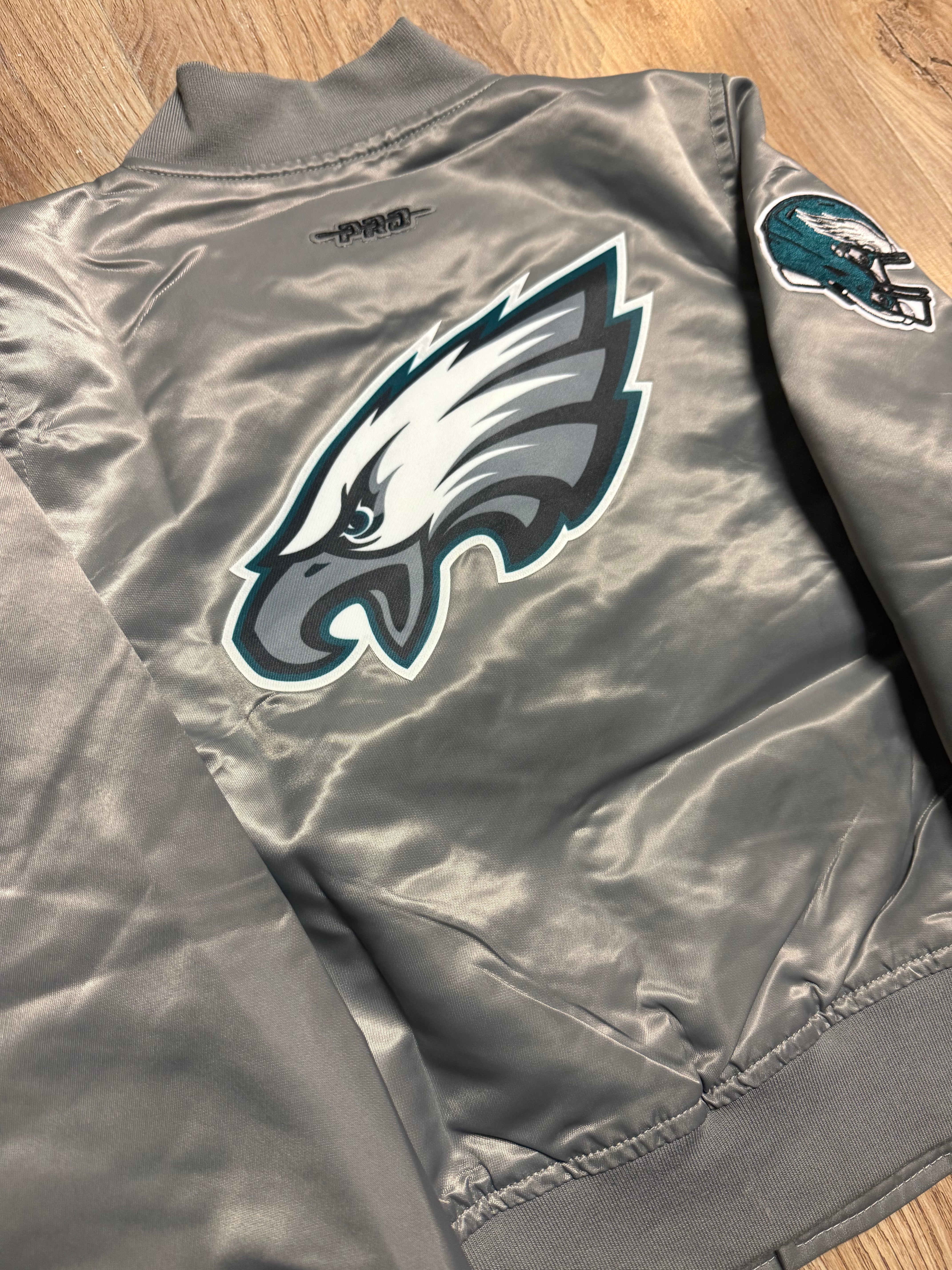 Little Kids Eagles Satin Gray Scale Jacket
