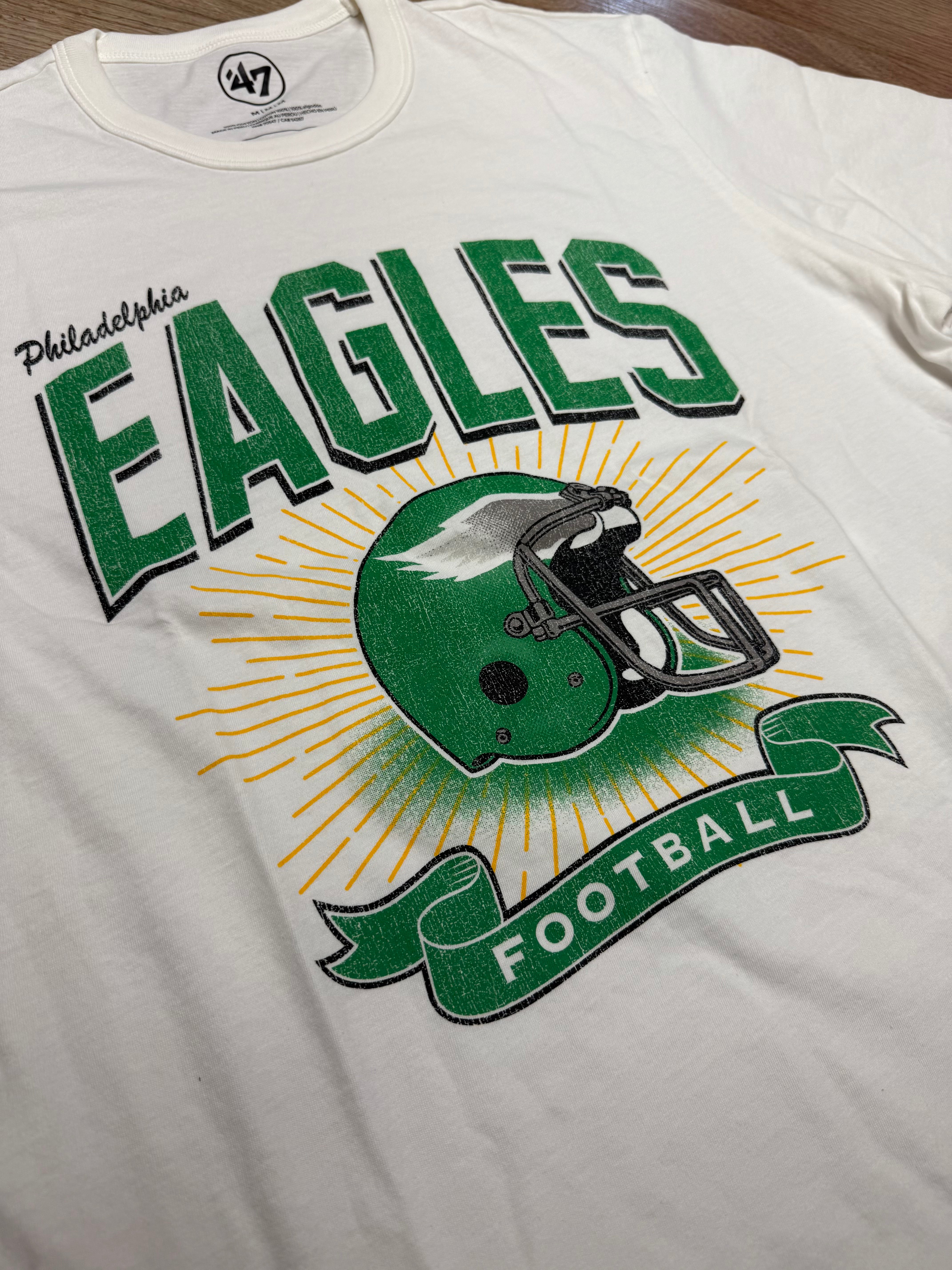 Philadelphia Eagles Historic White Wash Prime Play Franklin Tee