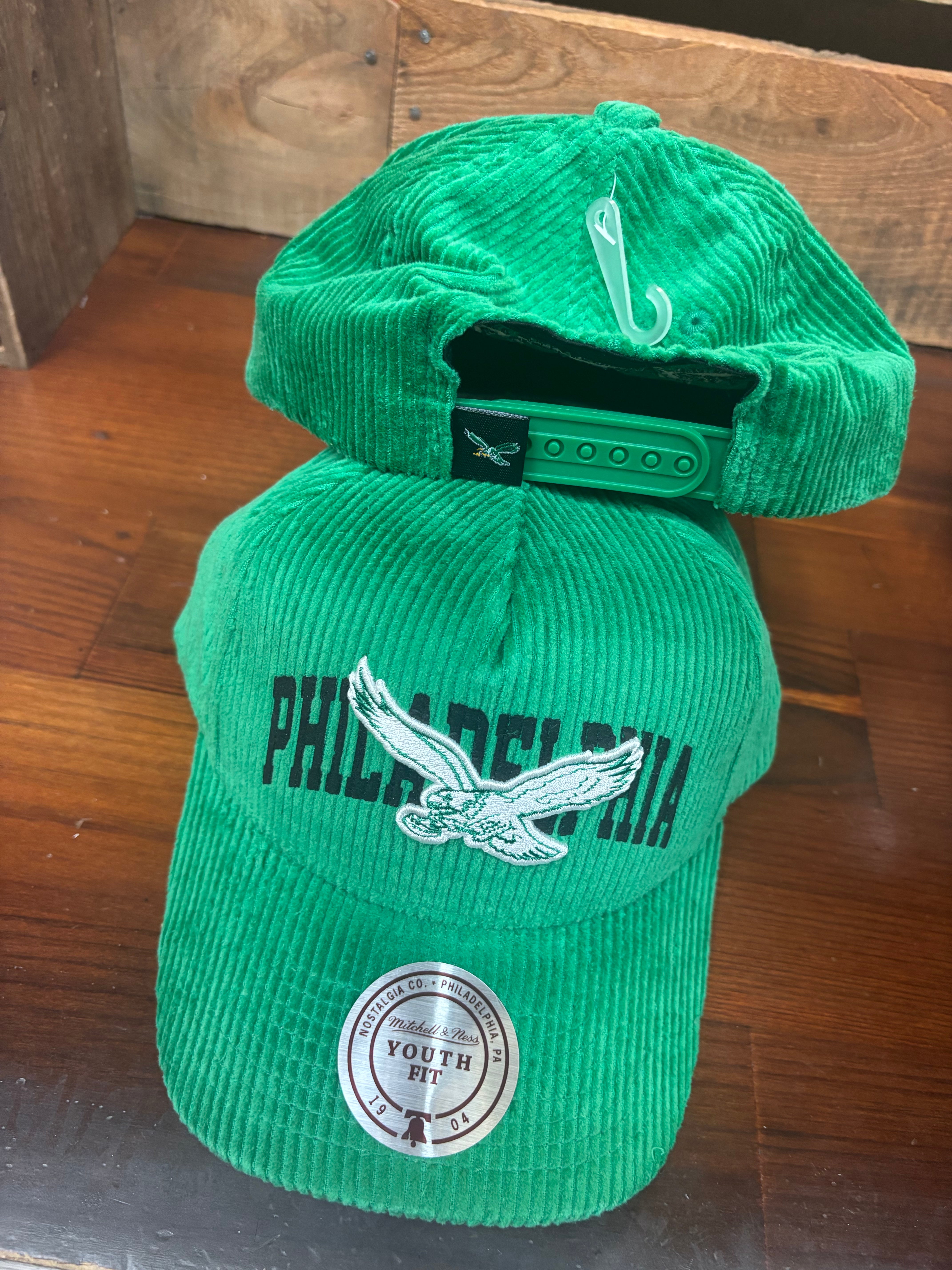 Kids Mitchell and Ness Eagles Cord Snap Back