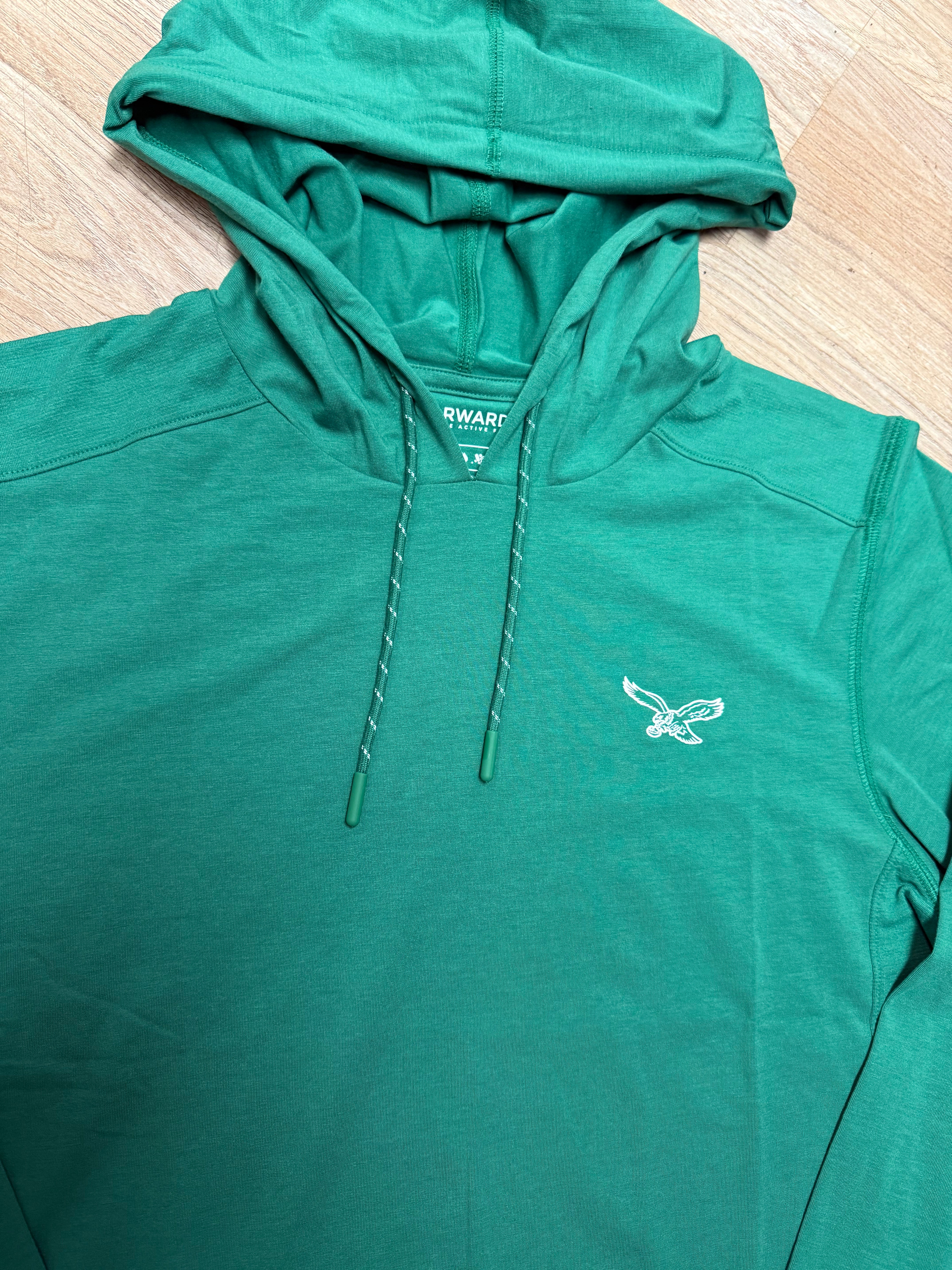 Eagles Kelly Green Minimal Performance Lightweight Hoodie