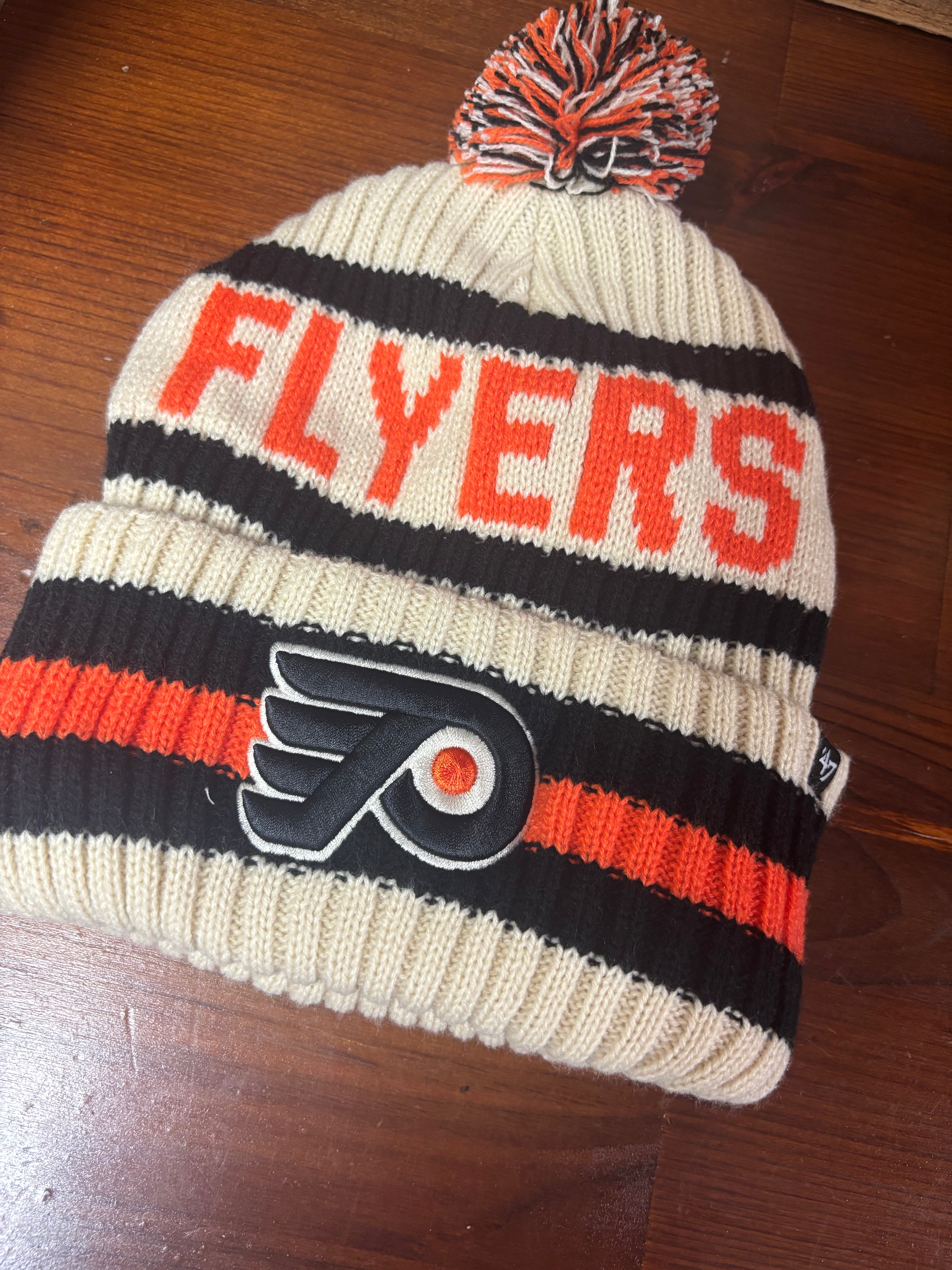 Flyers Natural Bering Cuff Knit Pom Hat