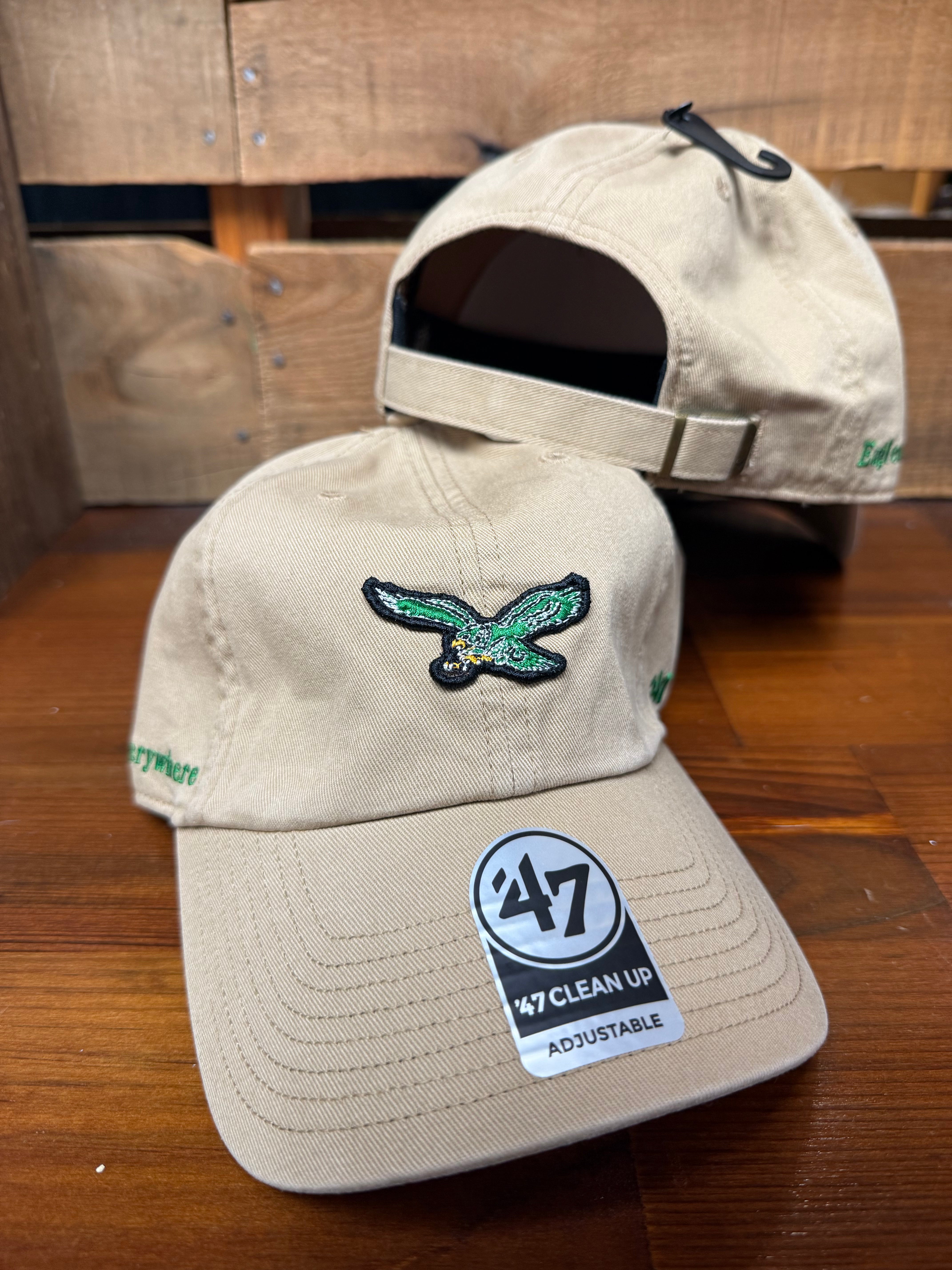 Eagles Throwback Khaki Micro Patch Cleanup Hat