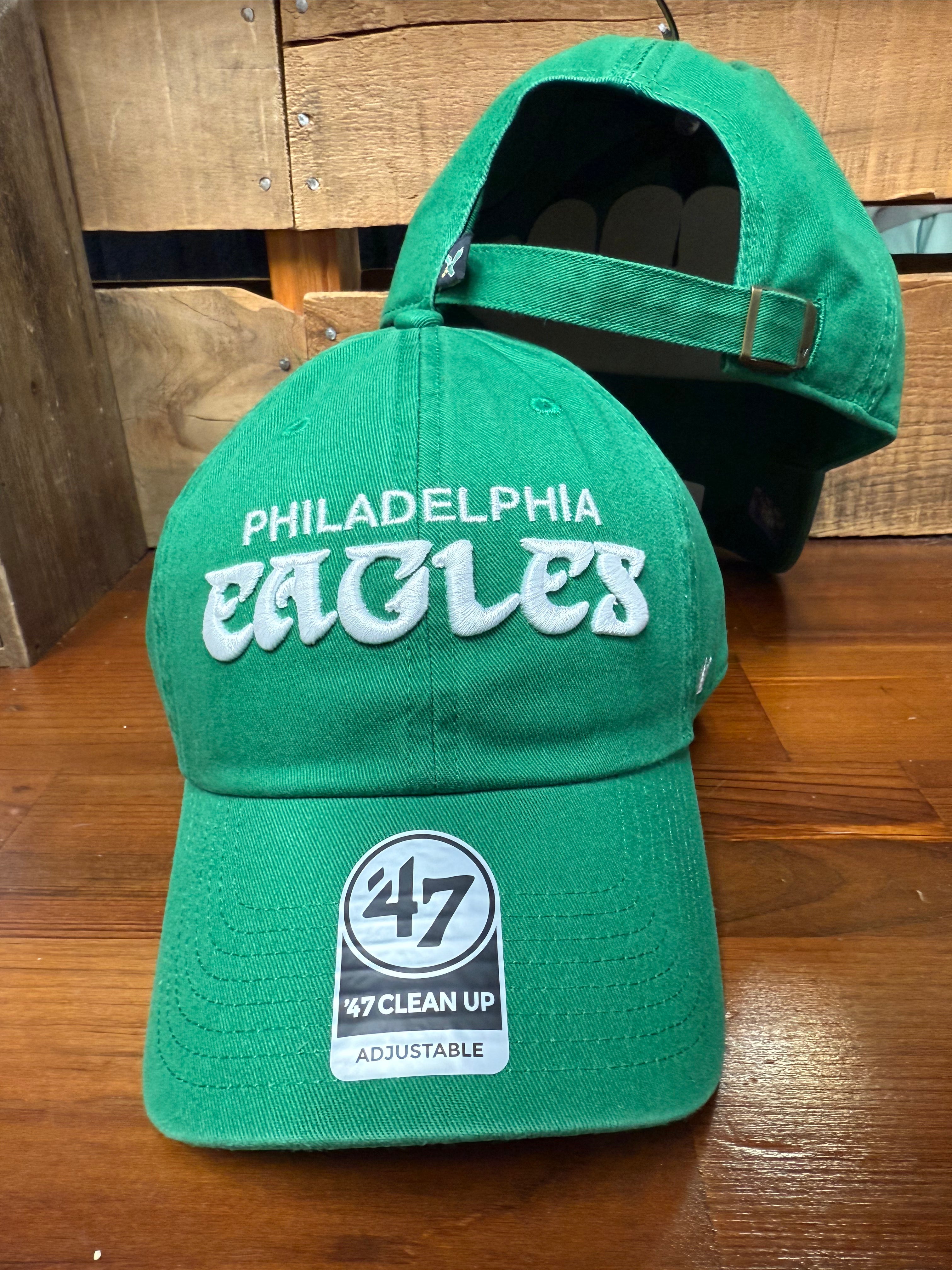Eagles Throwback Script Kelly Green Clean Up Hat