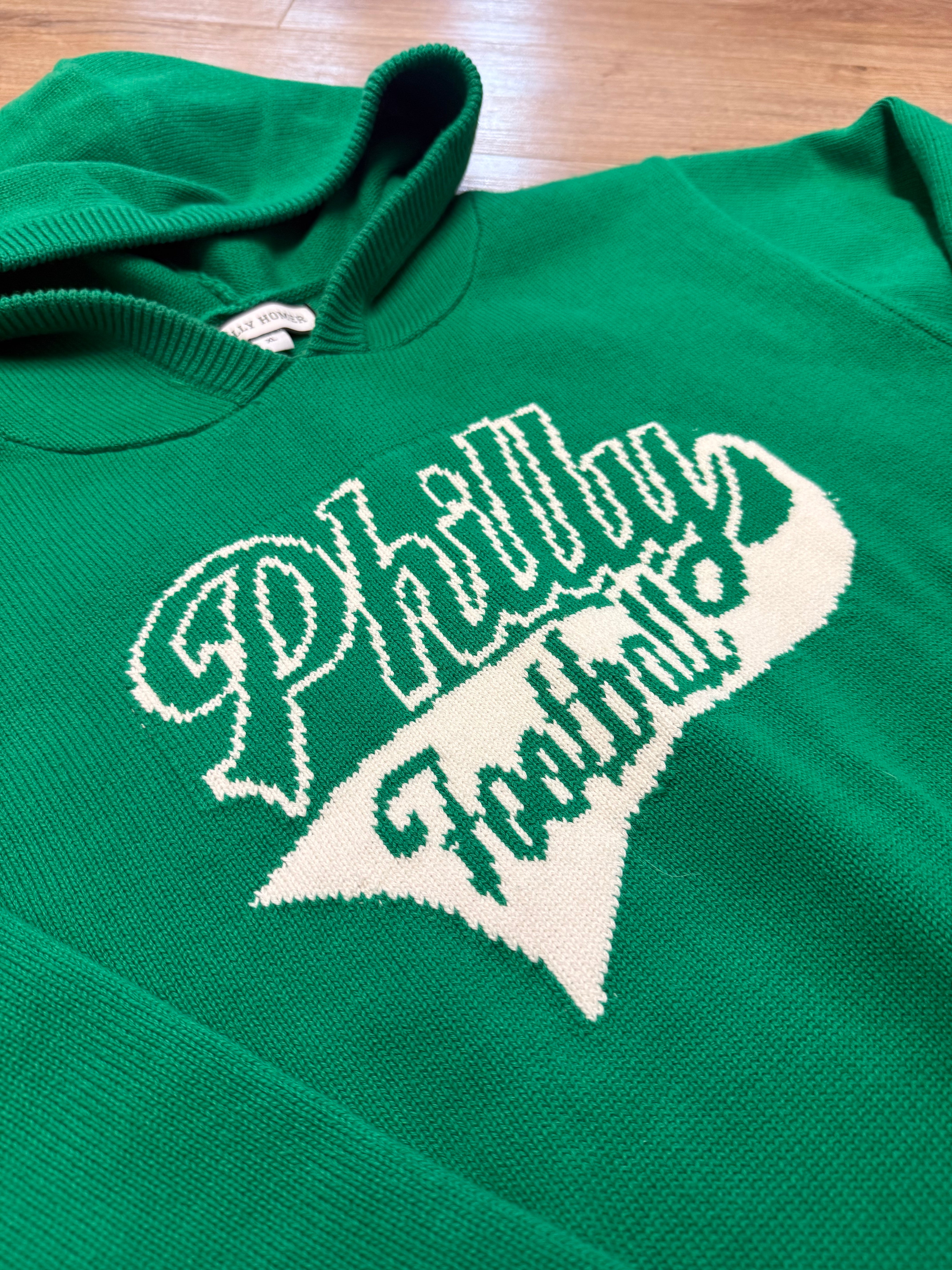 Ladies Philly Football Kelly Green Sweater Hoodie