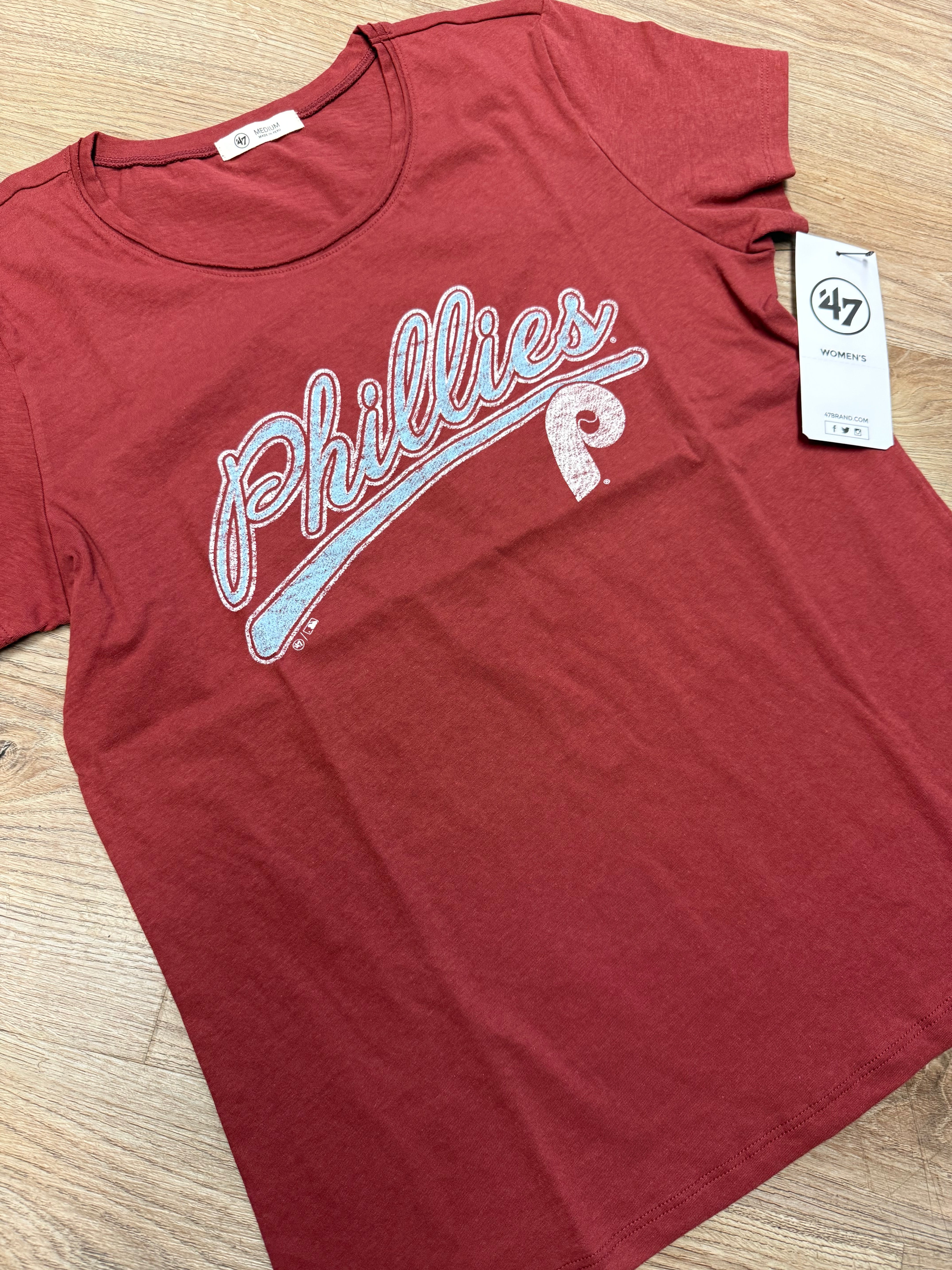 Ladies Phillies Cooperstown Mission Red Believer Frankie Tee