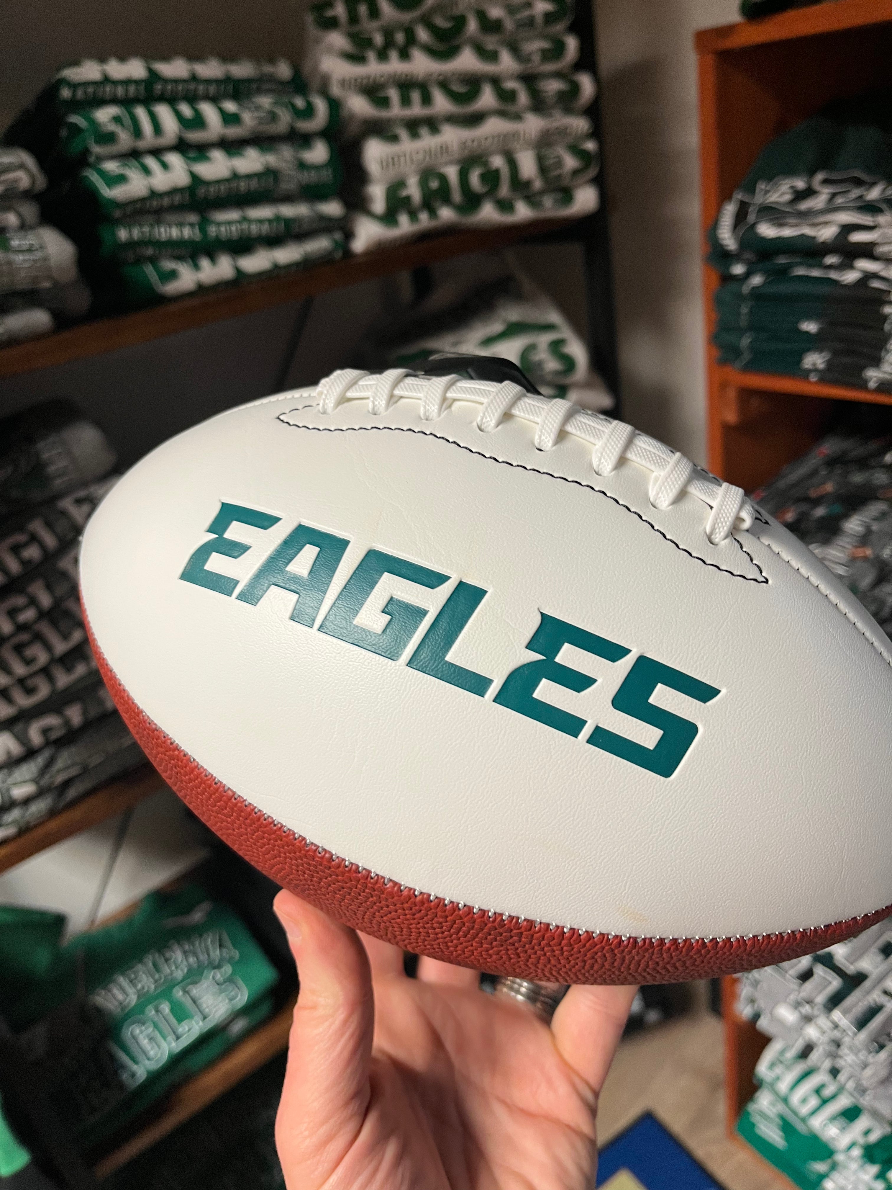 Eagles Commemorative White Panel Leather Football