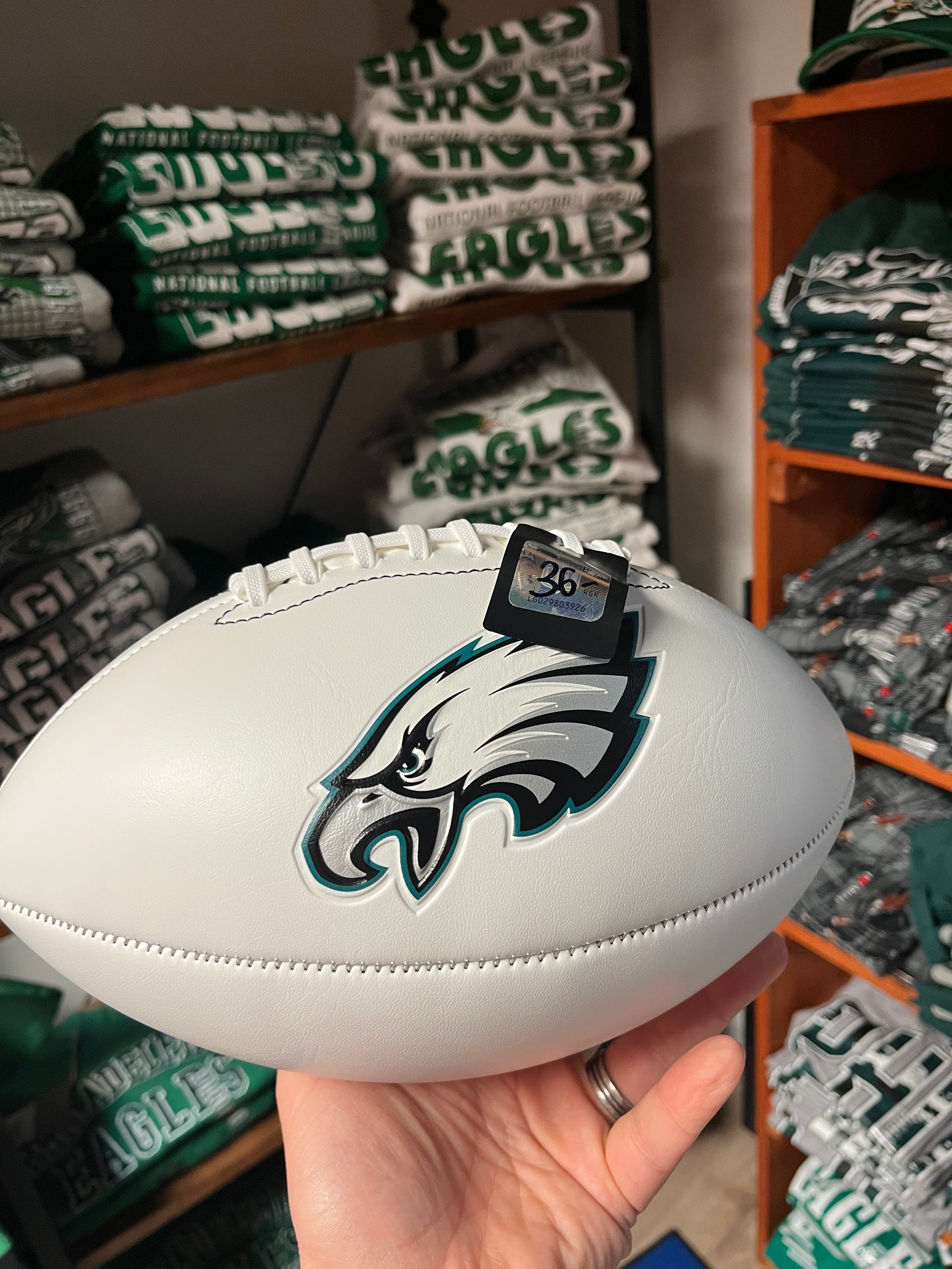 Eagles Commemorative White Panel Leather Football