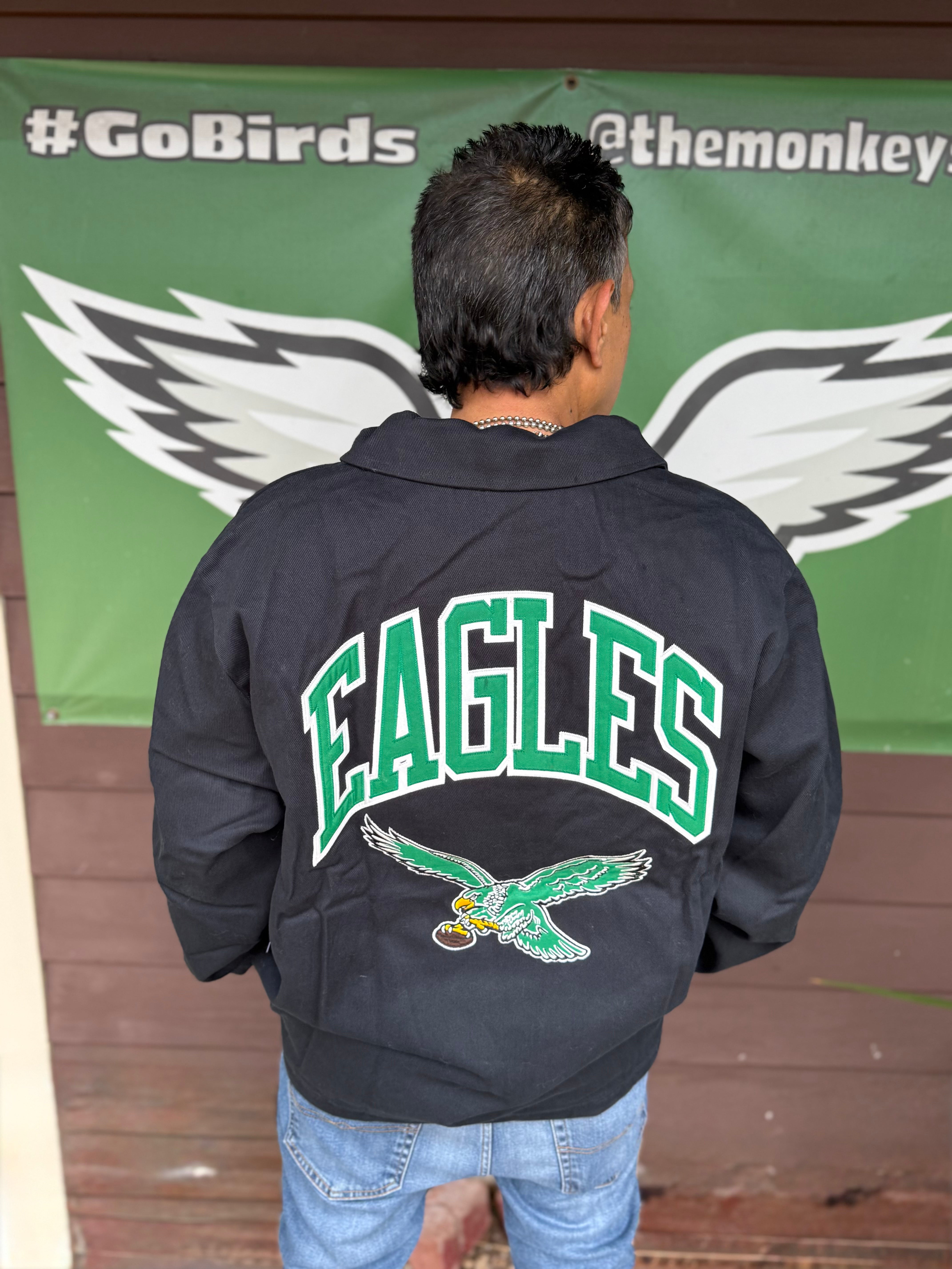 Eagles Historic Black quilted Jacket Men