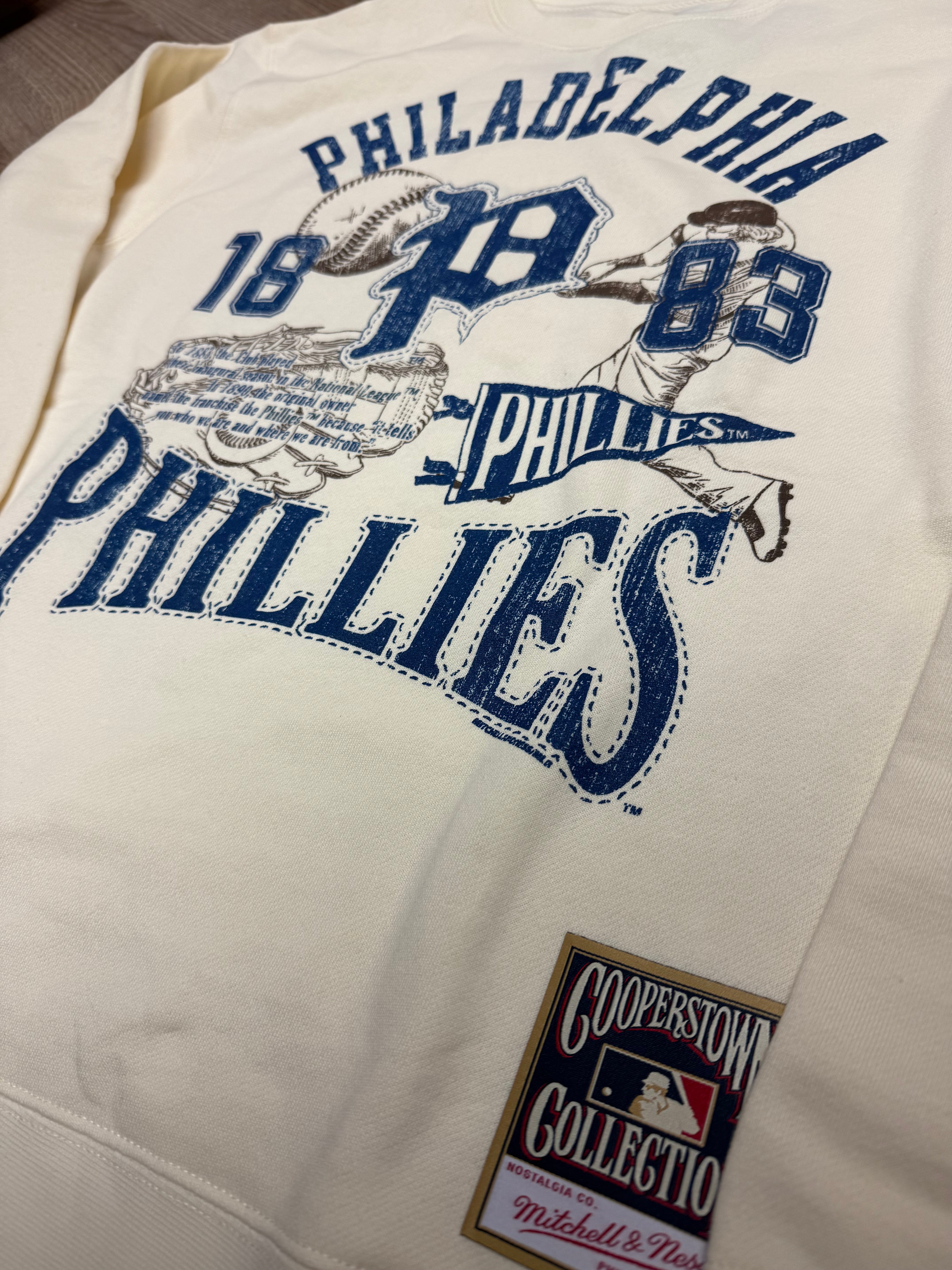 Philadelphia Phillies 1883 Heritage Slugger Crew Sweatshirt