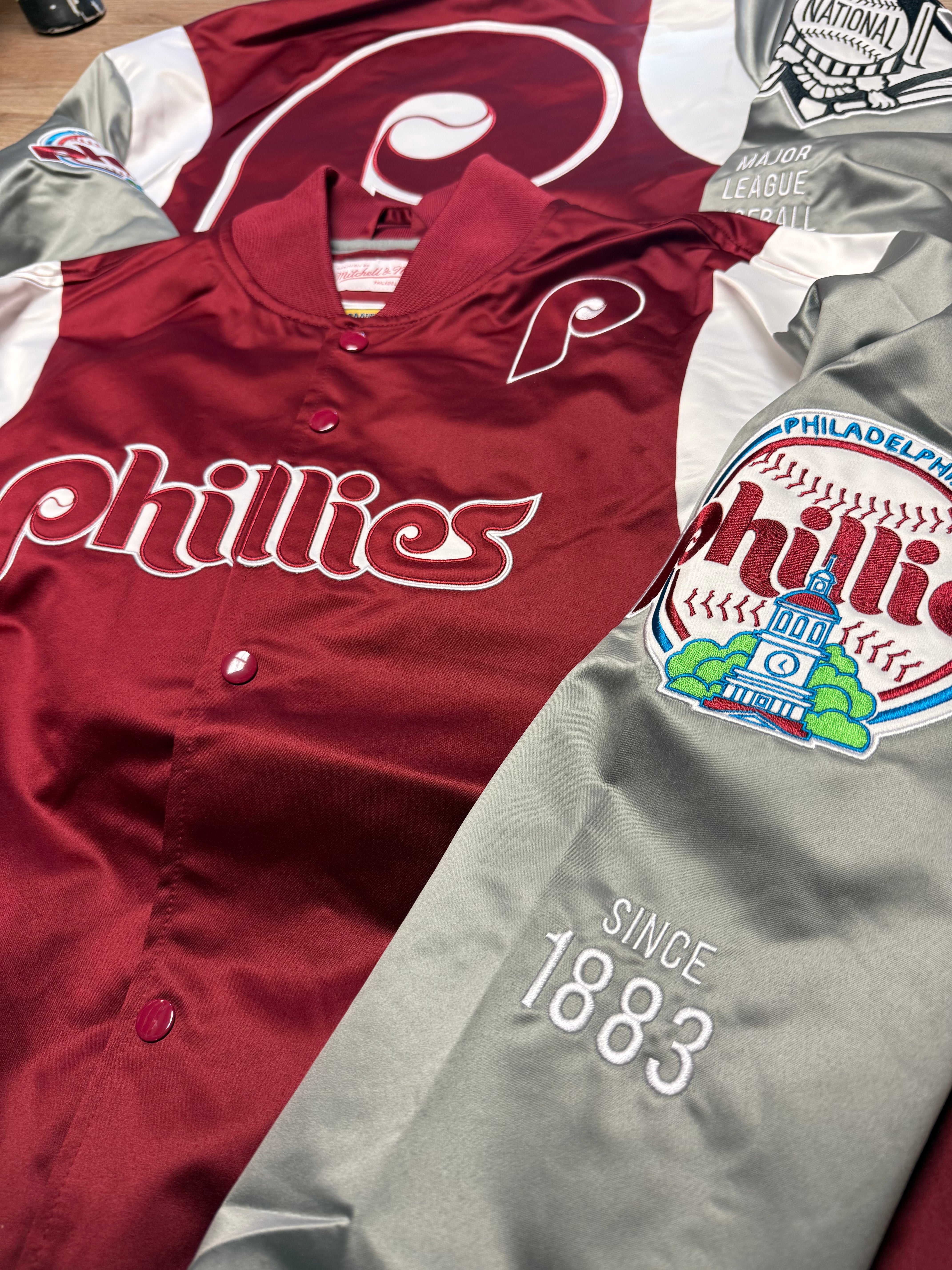 Philadelphia Phillies Throwback Team Origins Satin Jacket