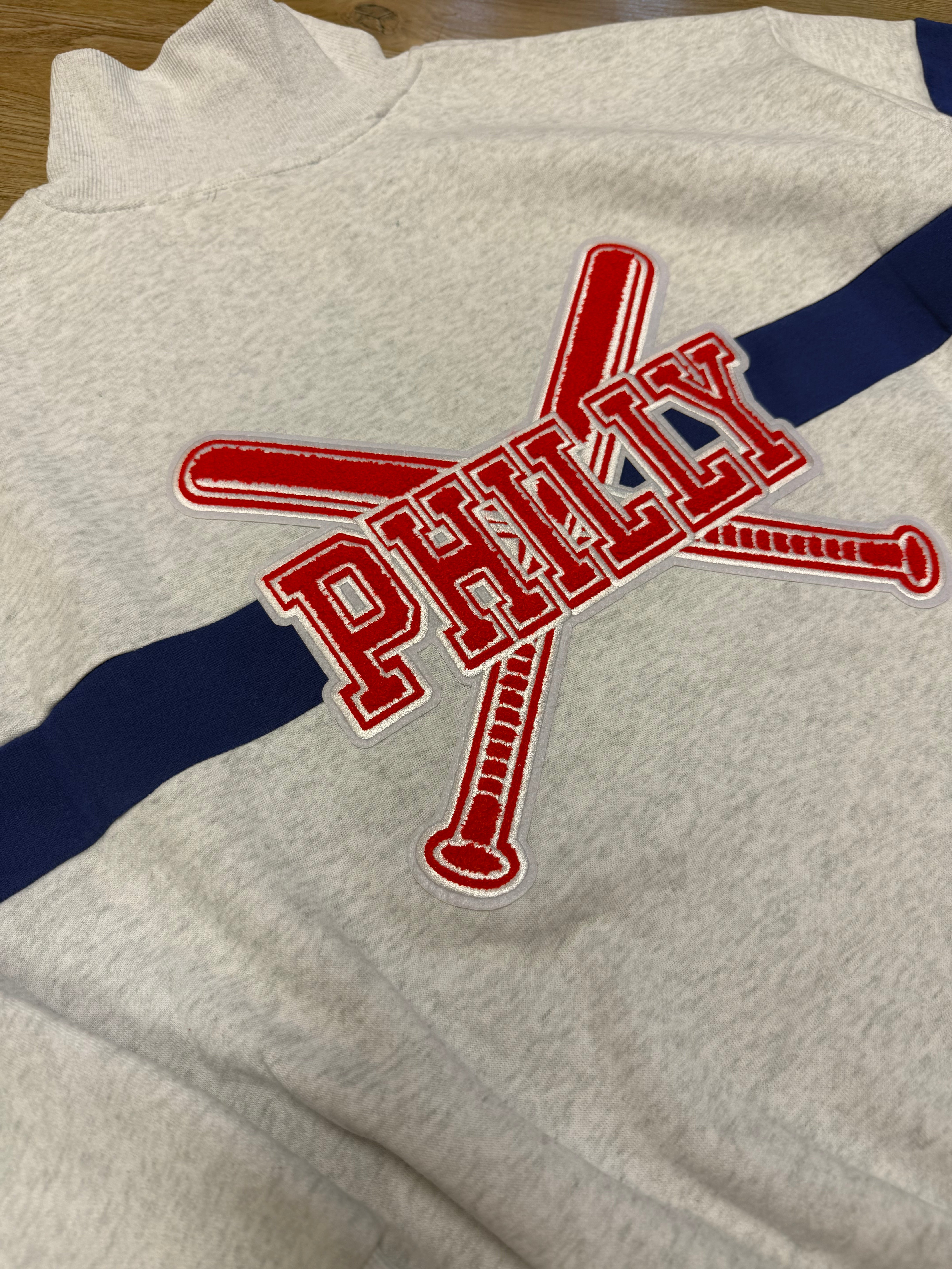 Ladies Philly Baseball Grey 1/4 Zip