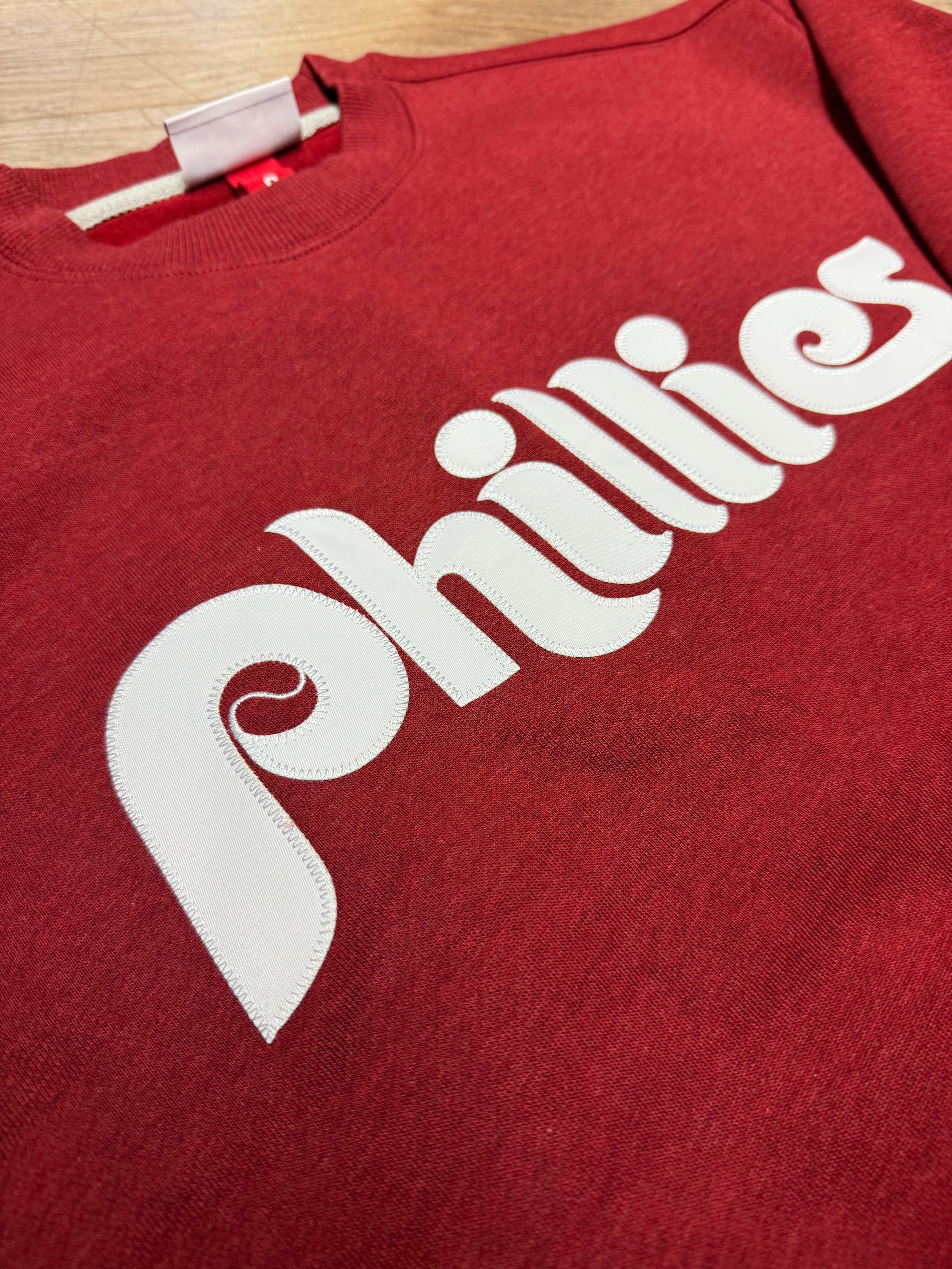 Phillies Throwback Maroon Playoff Win 2.0 Crew Sweatshirt