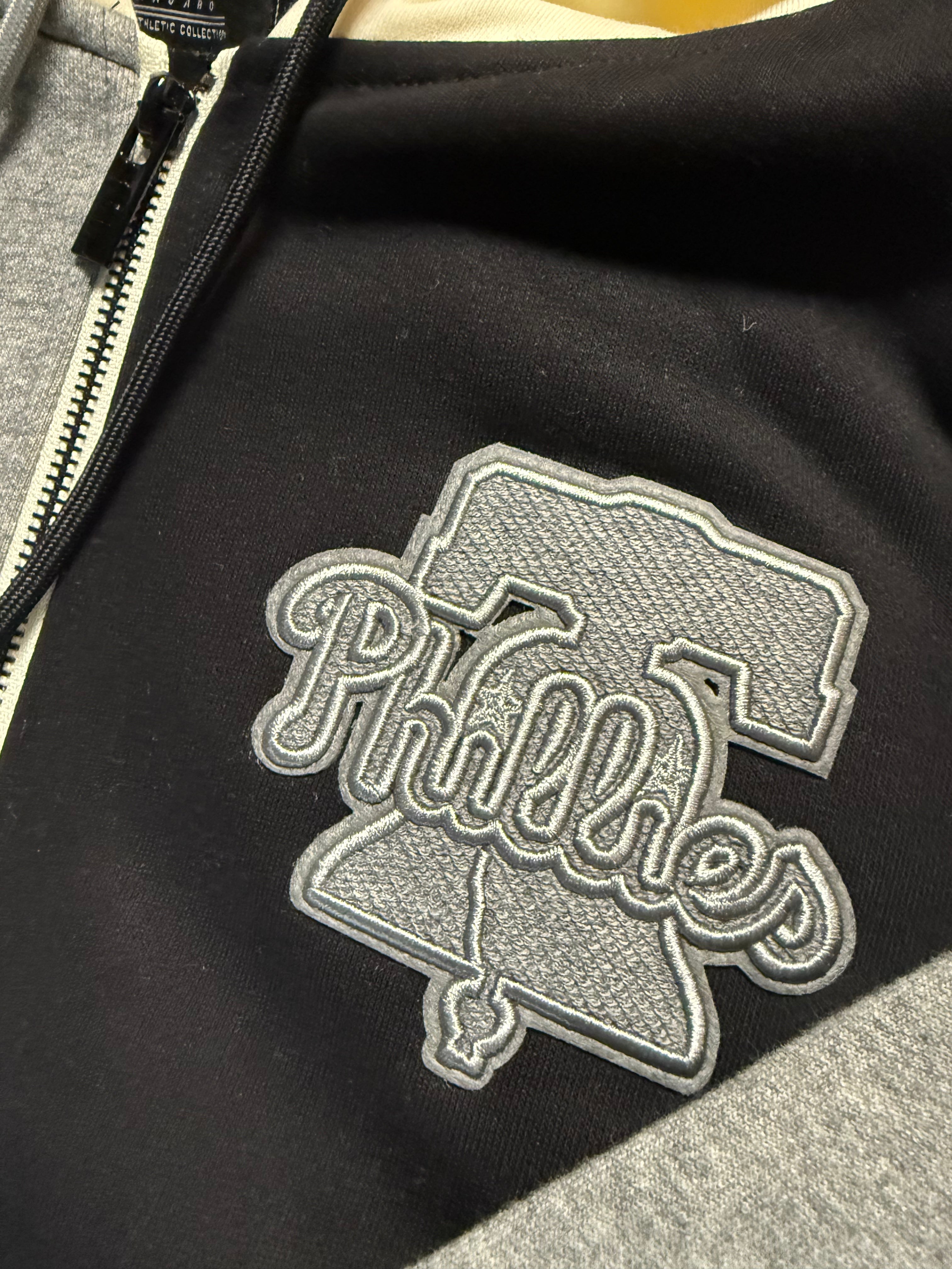 Ladies Phillies Reverse French Terry Color Block Full Zip Hoodie
