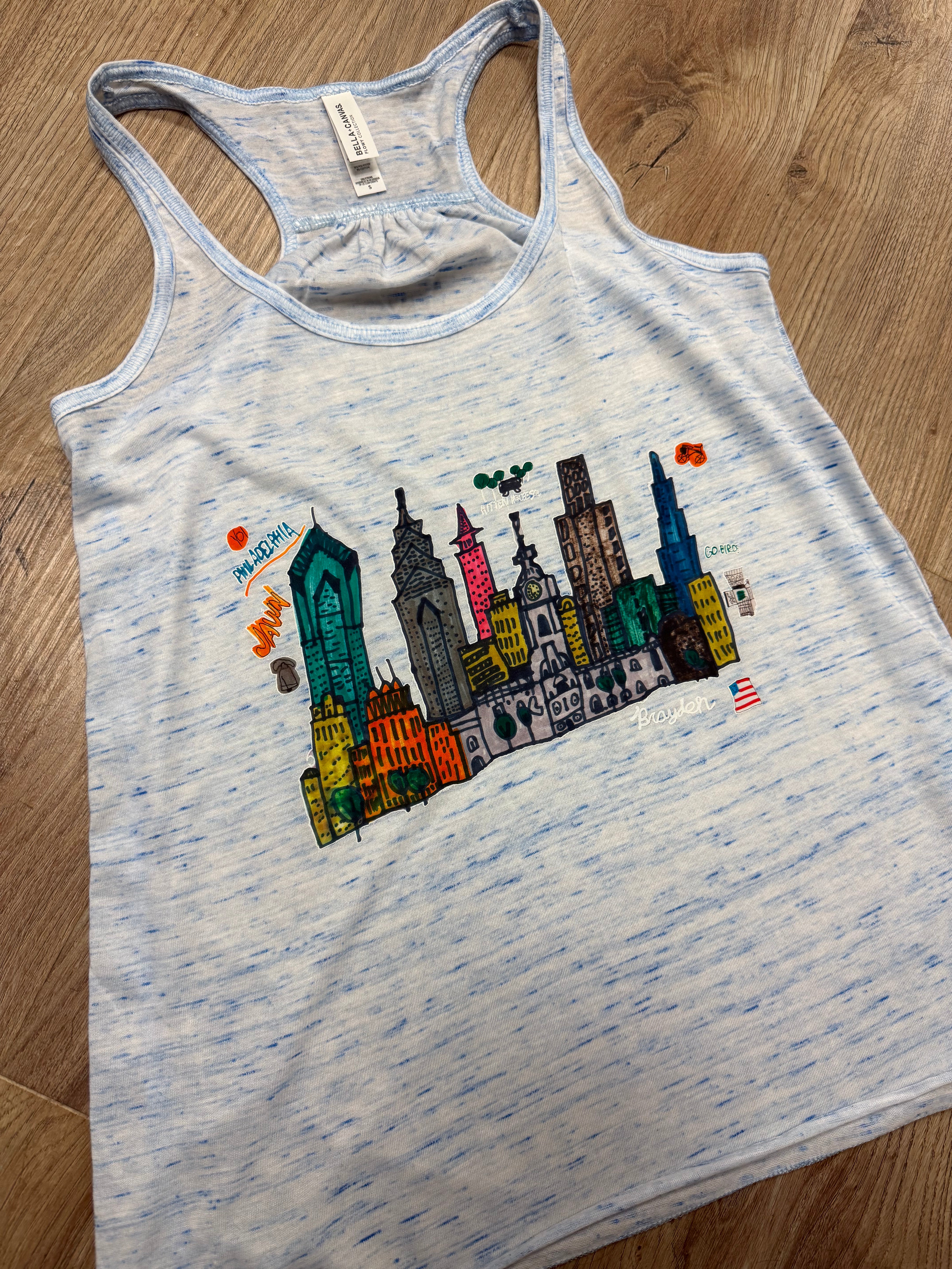 Ladies Yo Philadelphia Skyline by Brayden Tank Top