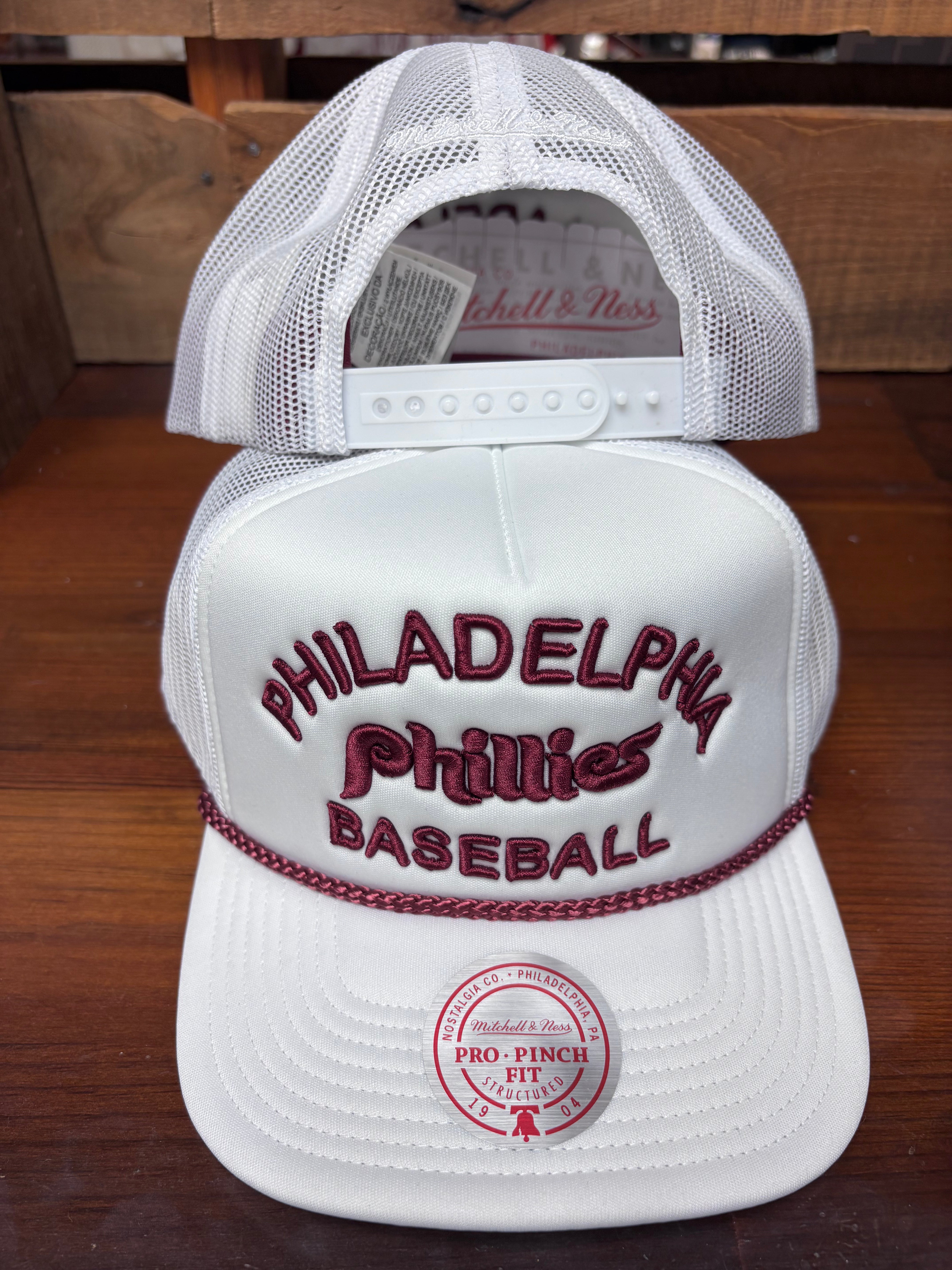 Phillies Throwback Wordmark Foam Trucker Hat