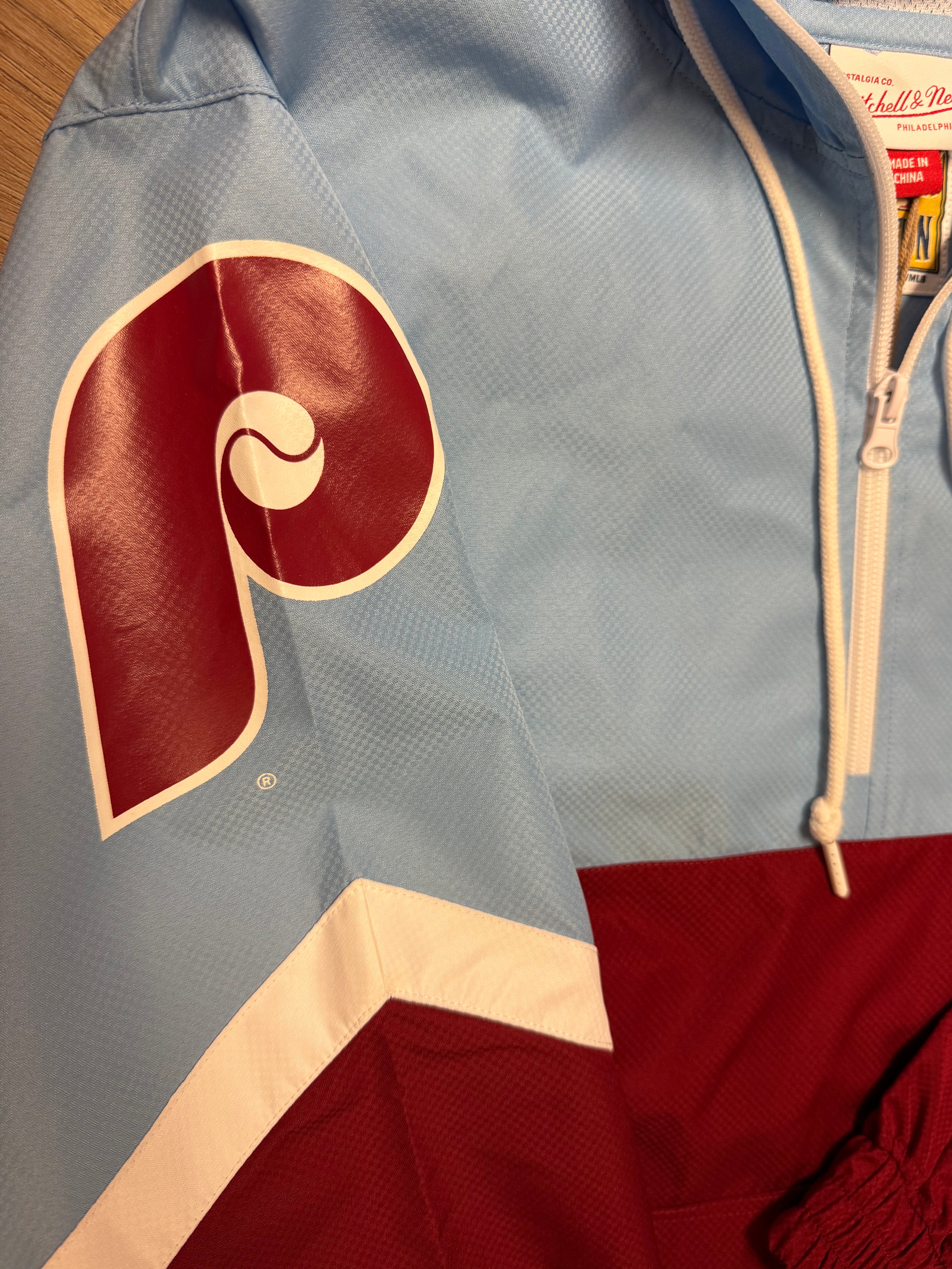Philadelphia Phillies Throwback Tie Breaker Anorak 1/4 Zip Windbreaker Jacket
