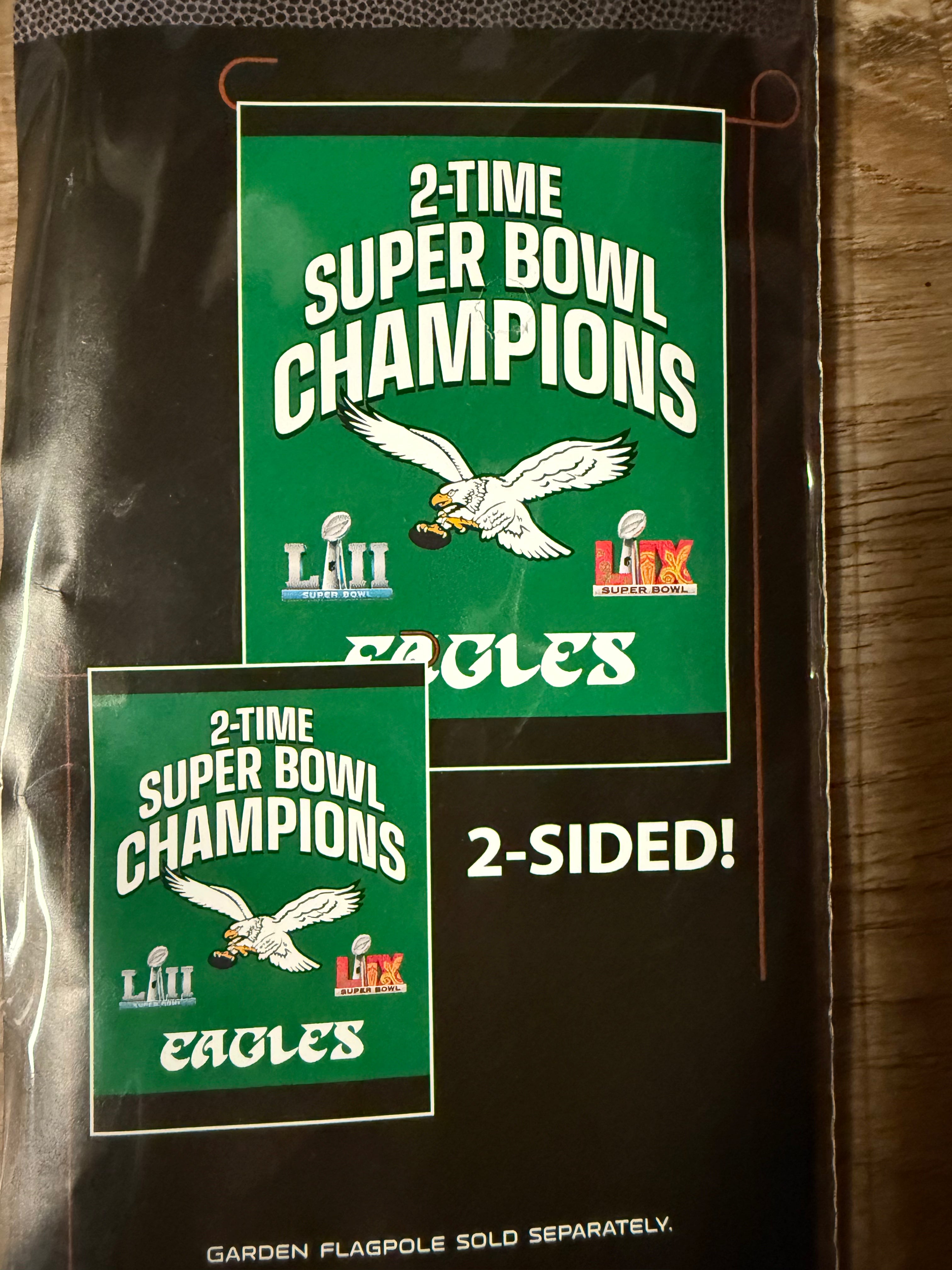 Philadelphia Eagles Kelly Green Super Bowl Champs Garden Flag