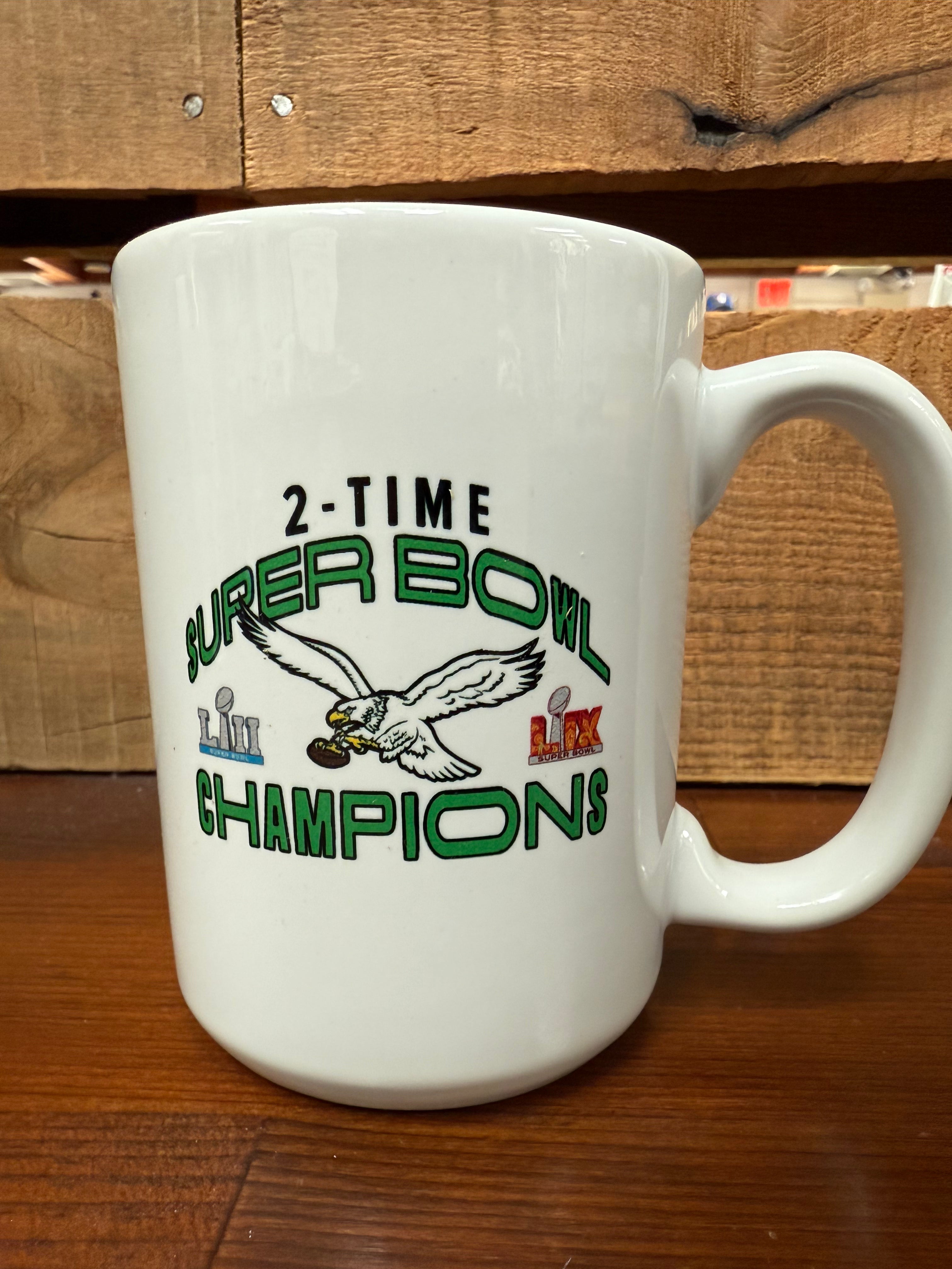 Eagles Throwback 2 Time Super Bowl Champs 15oz Sublimated Coffee Mug