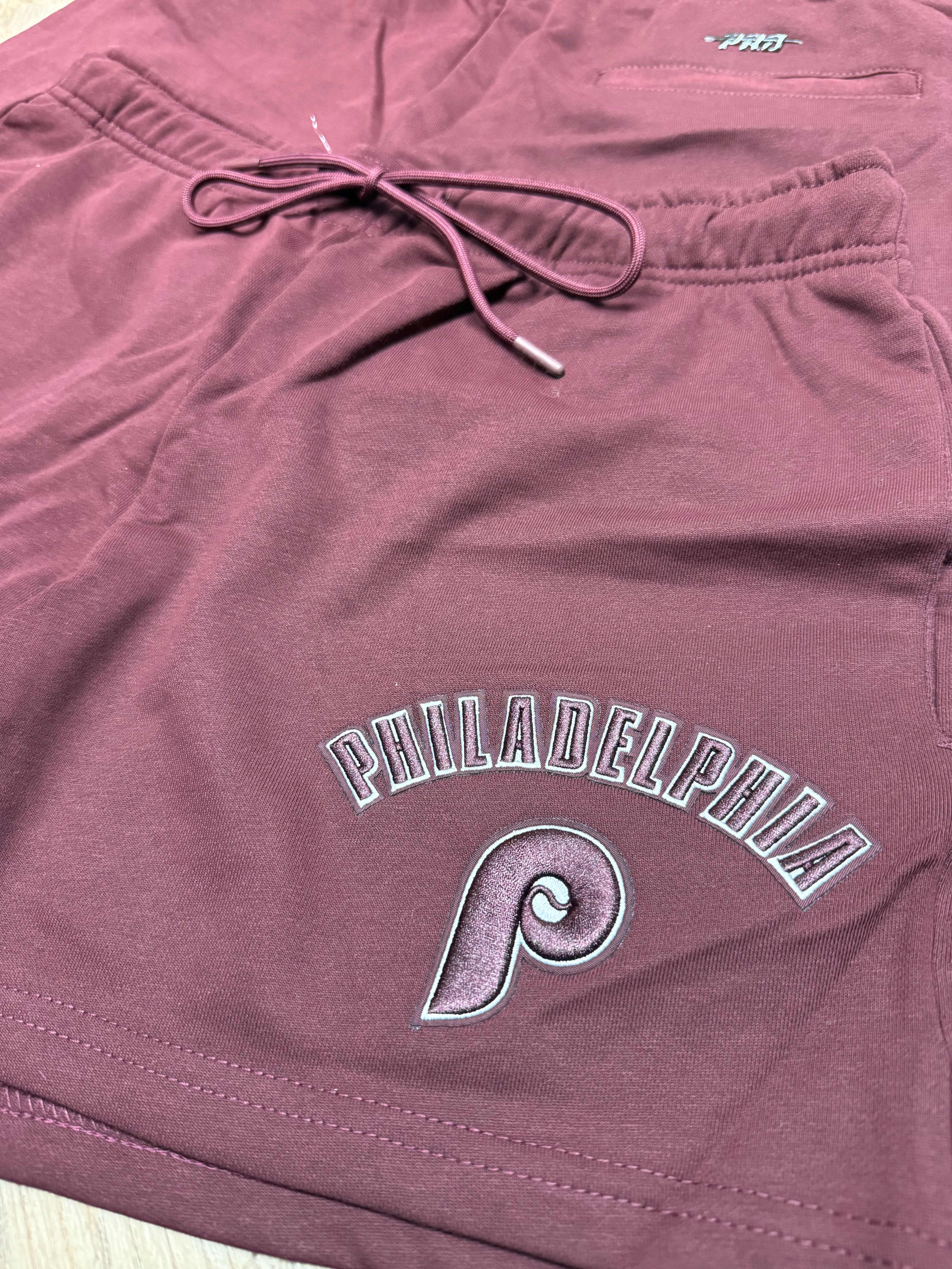 Ladies Phillies Throwback Embroidered Shorts