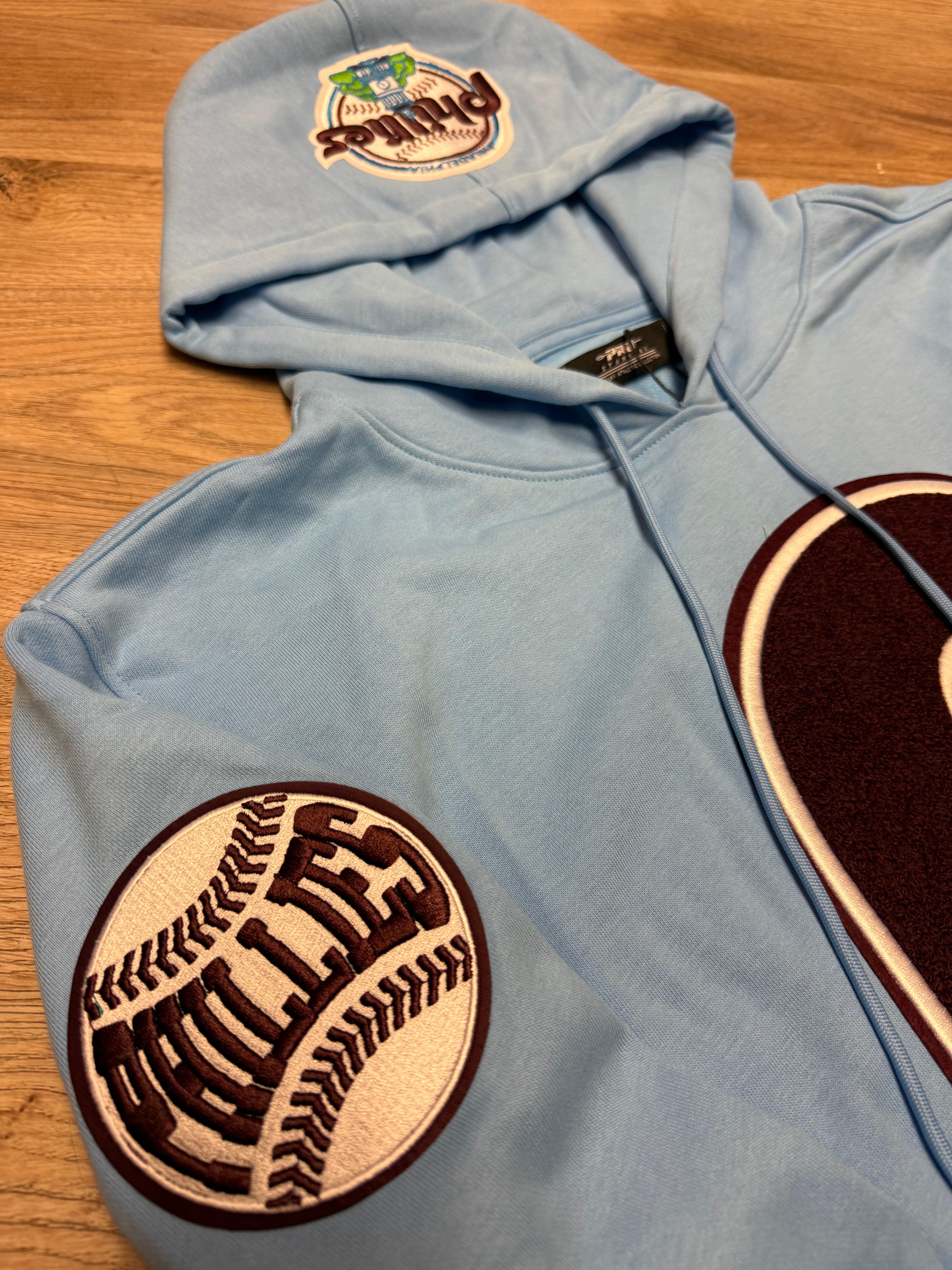 Phillies Throwback Powder Blue 1980 World Series Embroidered Hoodie