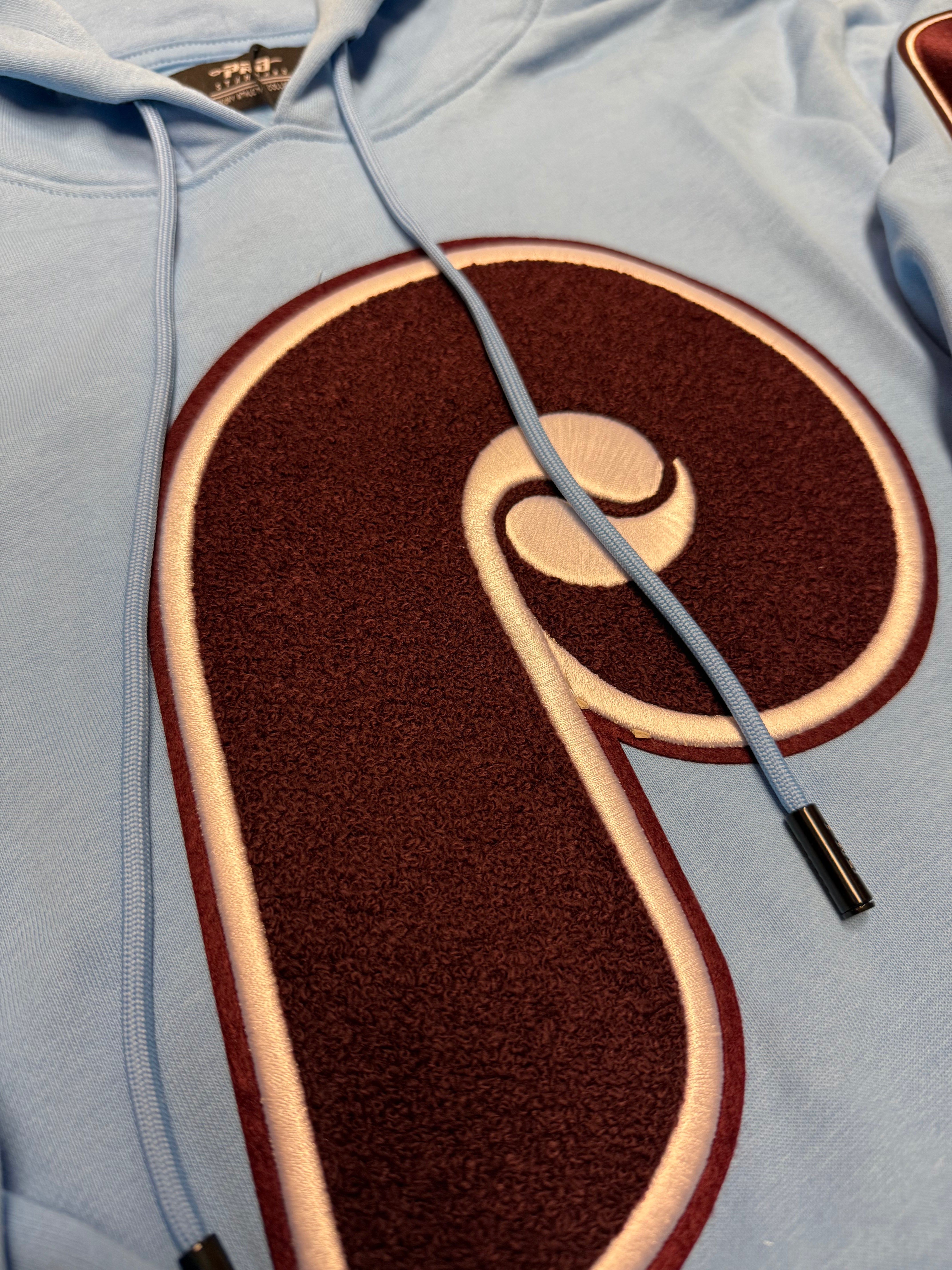 Phillies Throwback Powder Blue 1980 World Series Embroidered Hoodie