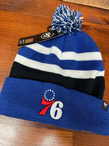 Sixers State Line Cuff Knit Pom