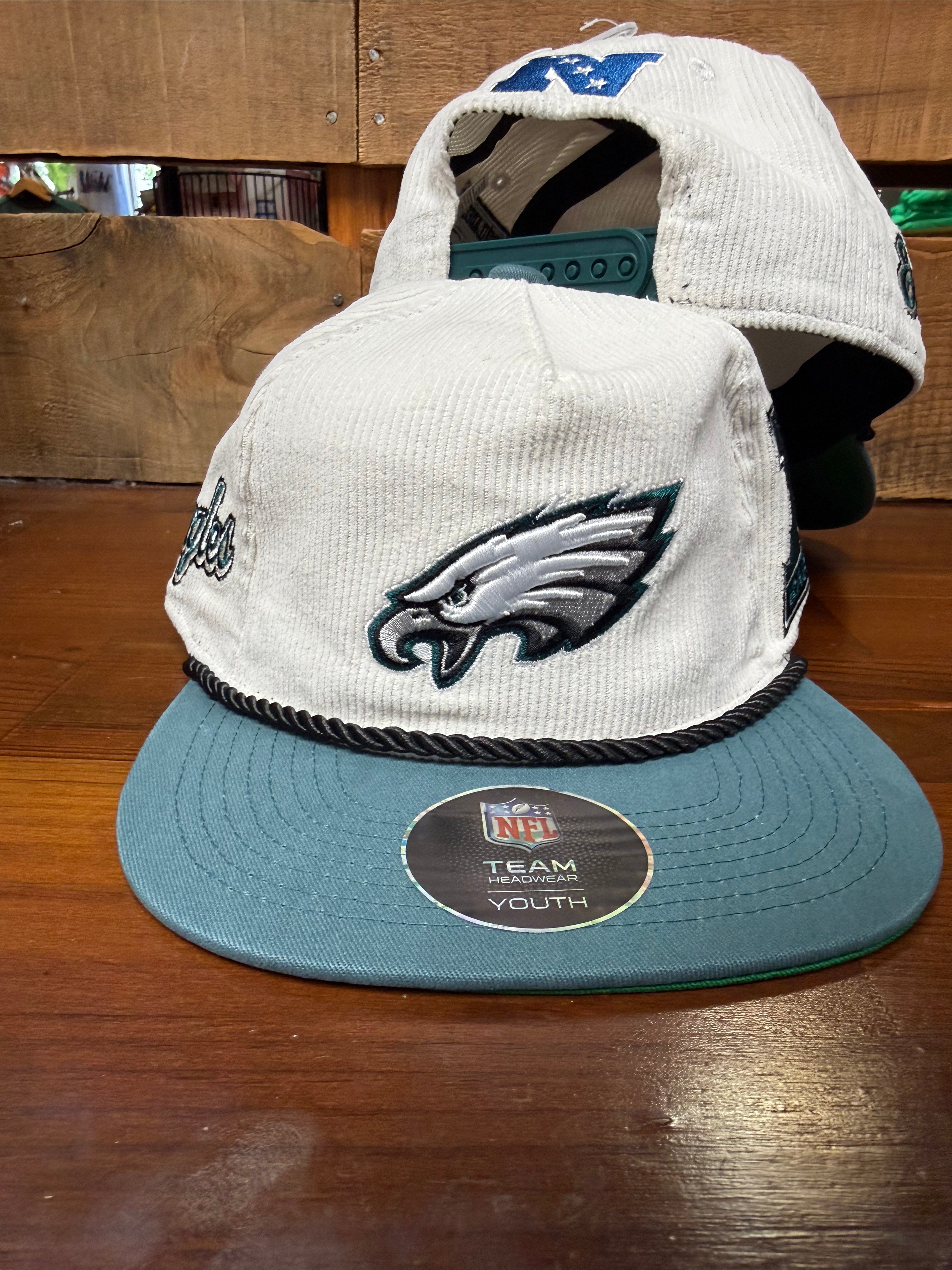 Kids Eagles Cover Zero Rope Corduroy Flat Brim Hat