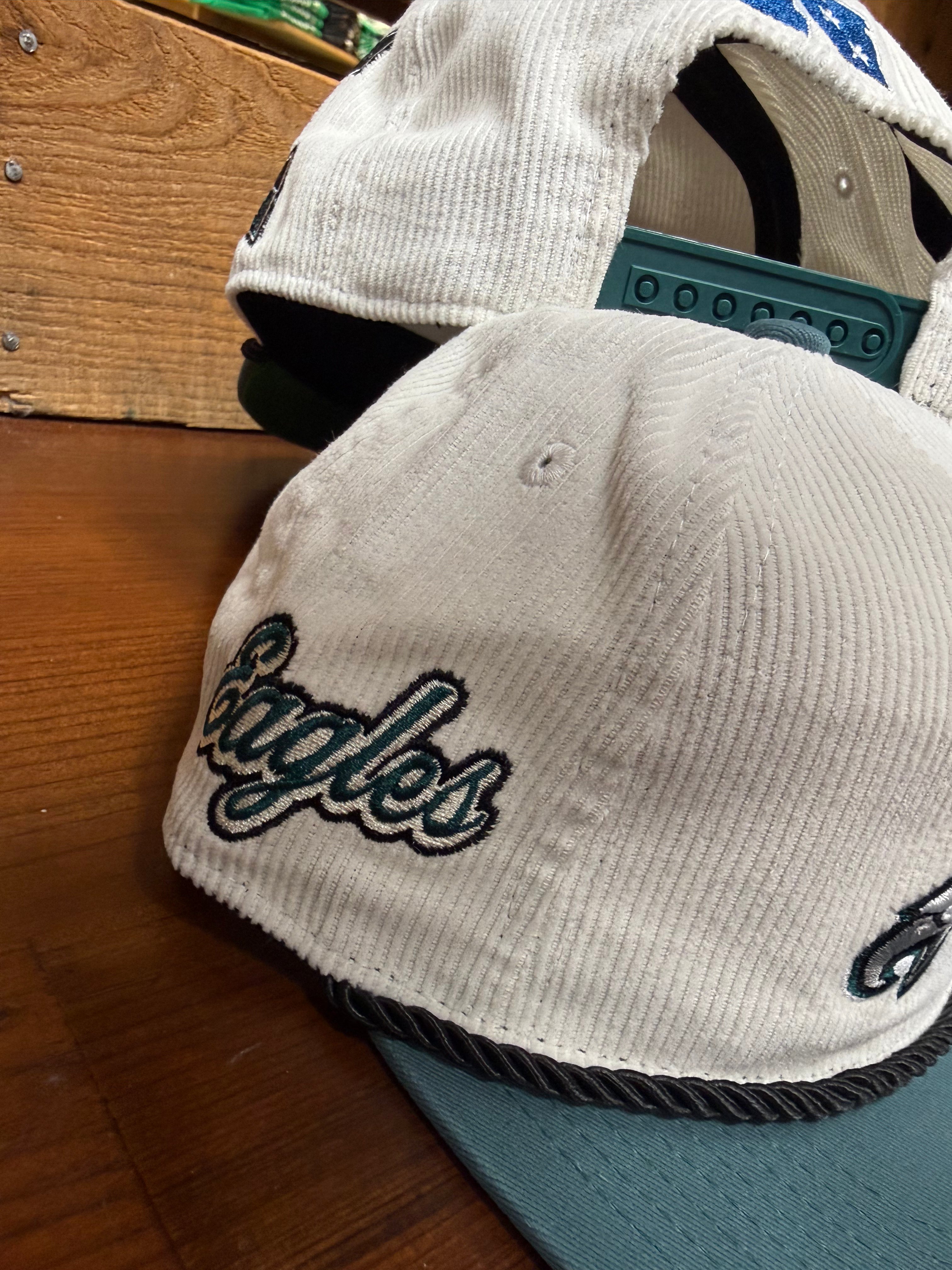 Kids Eagles Cover Zero Rope Corduroy Flat Brim Hat