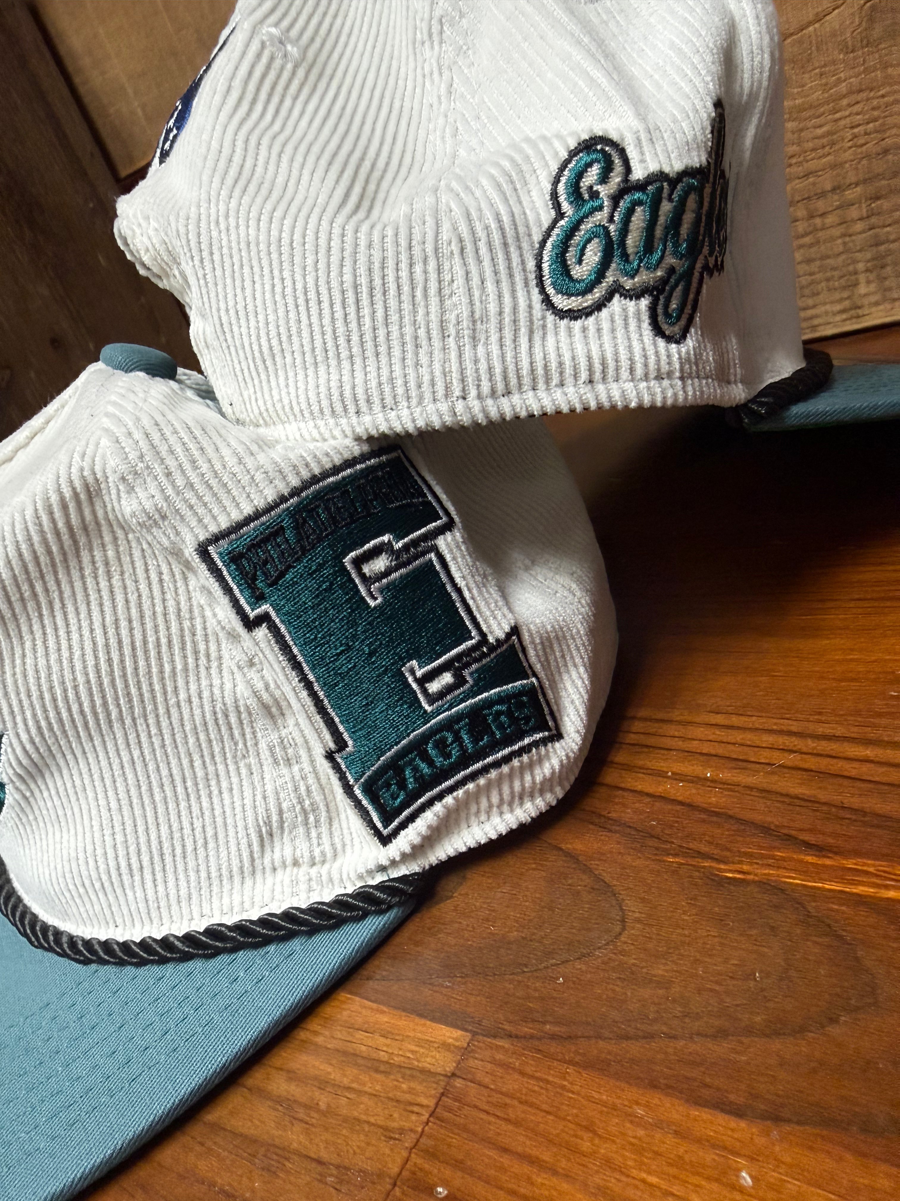 Kids Eagles Cover Zero Rope Corduroy Flat Brim Hat