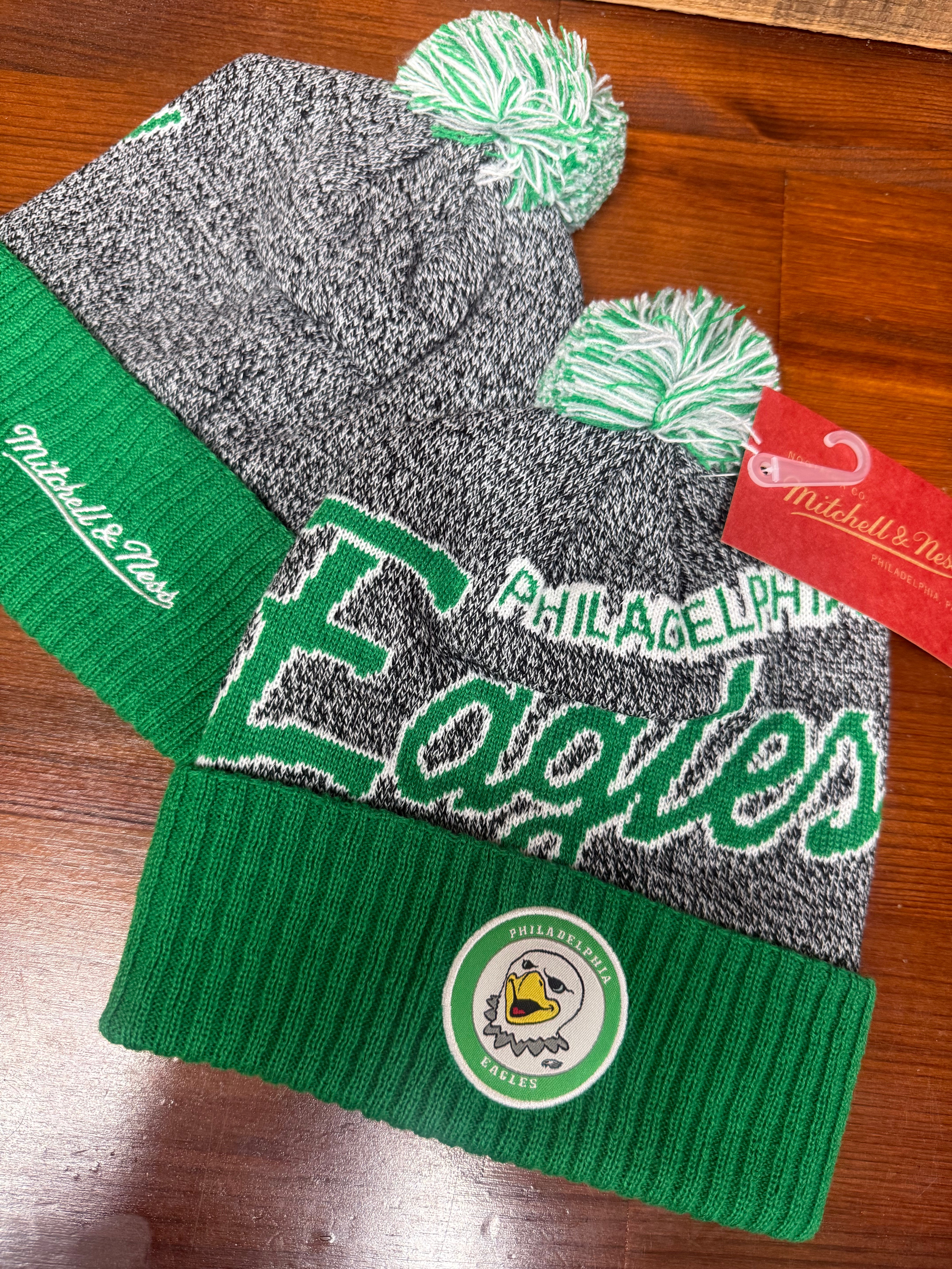 Kids Eagles Swoop Cuff Knit Pom Hat