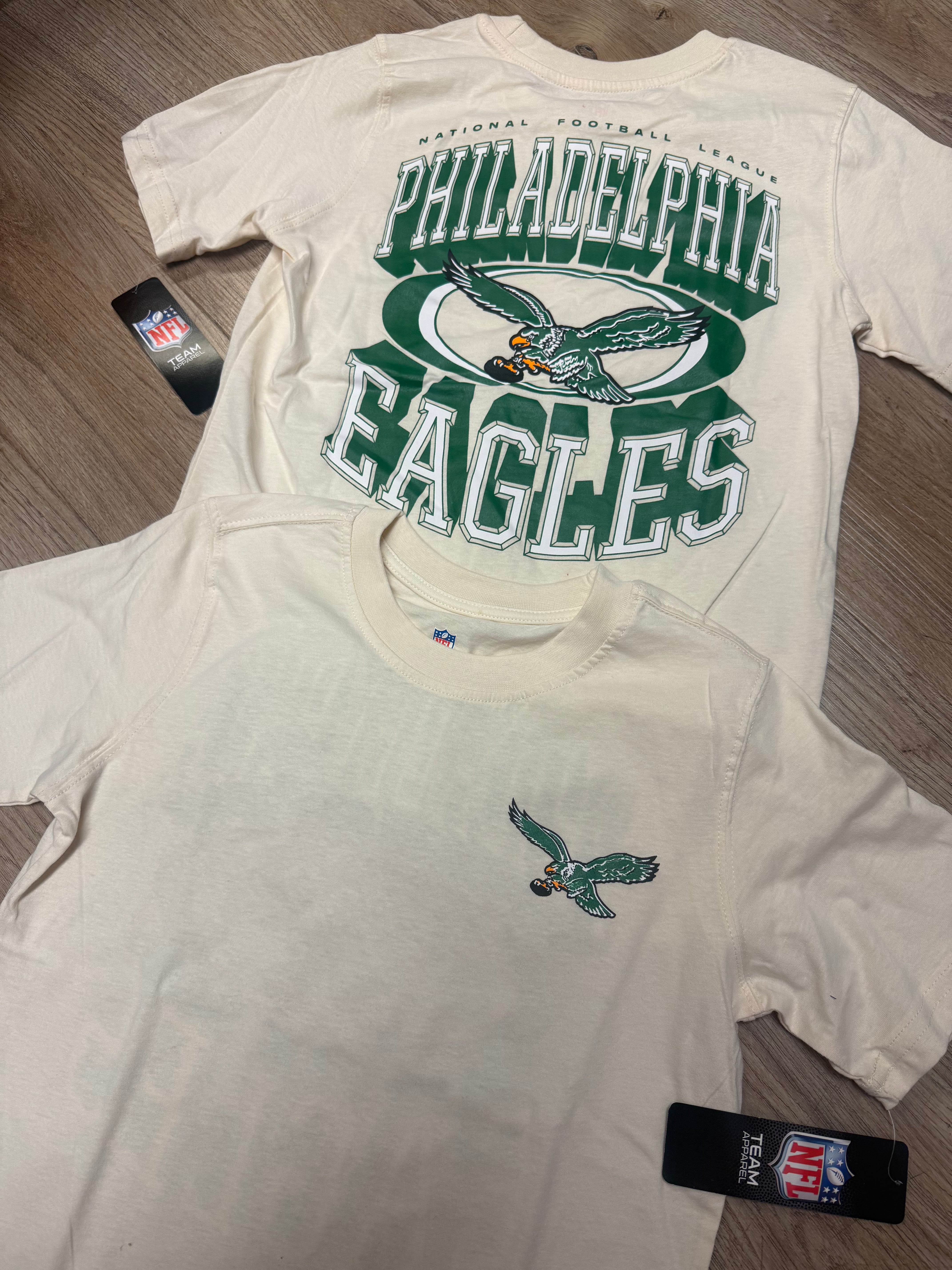 Kids Eagles Throwback Fashion Defense Cream Tee